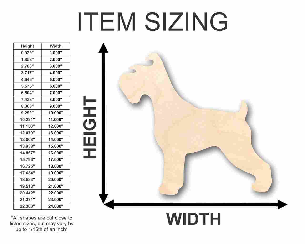 Unfinished Wood Schnauzer Dog Shape - Animal - Pet - Craft - up to 46" DIY - Image 2