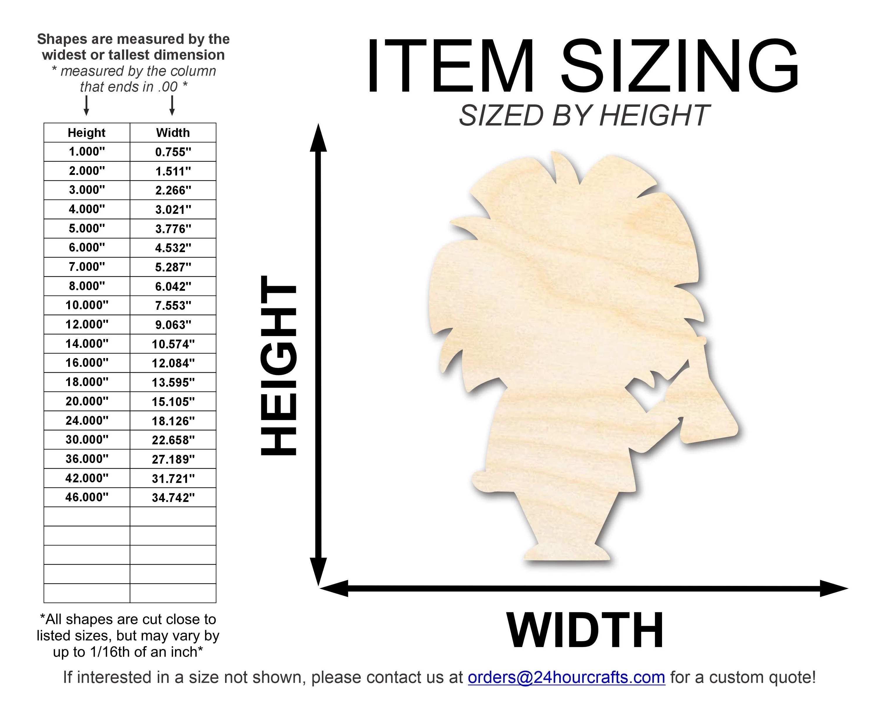 Unfinished Wood Scientist Shape | DIY Craft Cutout | up to 46" DIY - Image 2