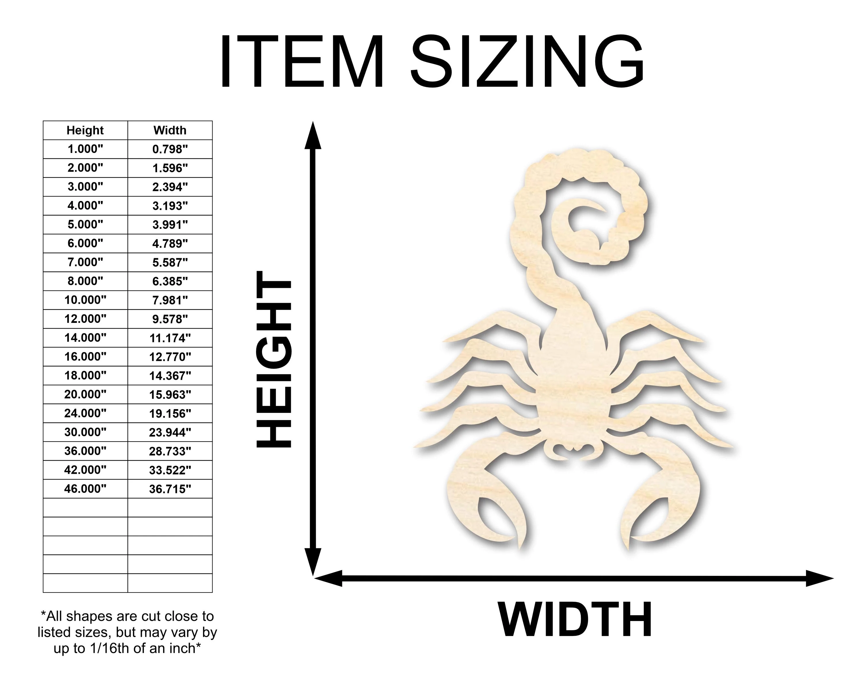 Unfinished Wood Scorpio Shape - Zodiac Craft - up to 46" - Image 2