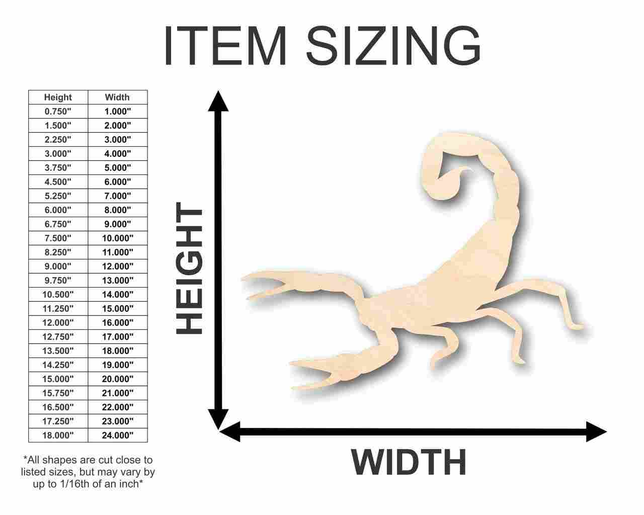 Unfinished Wood Scorpion Shape - Desert Animal - Craft - up to 46" DIY - Image 2