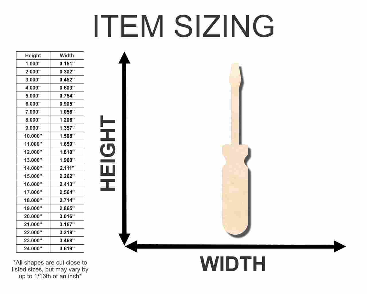 Unfinished Wood Screwdriver Shape - Tool - Craft - up to 46" DIY - Image 2