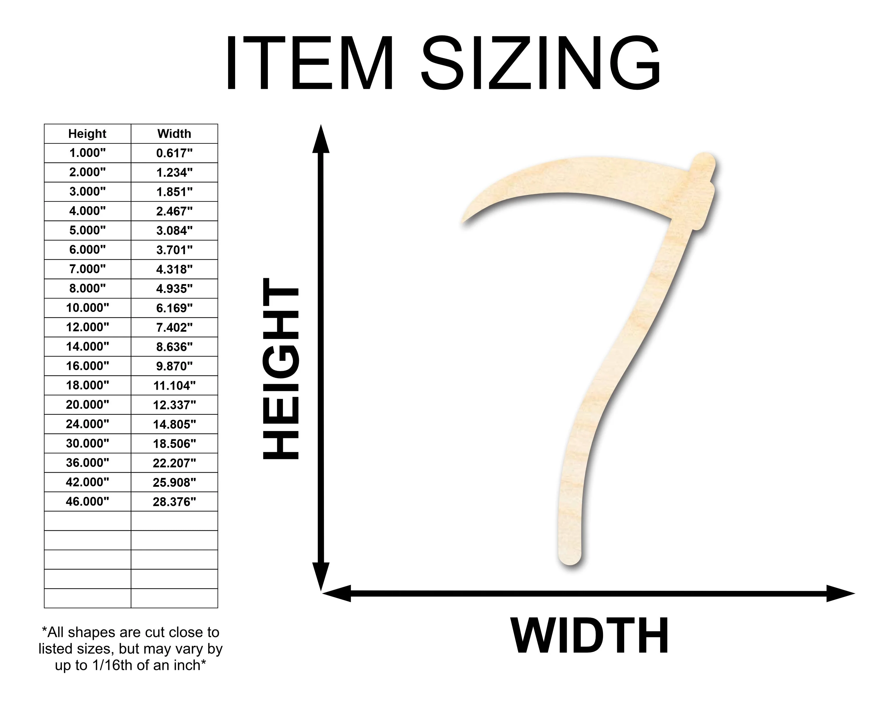 Unfinished Wood Scythe Silhouette - up to 46" DIY - Image 2