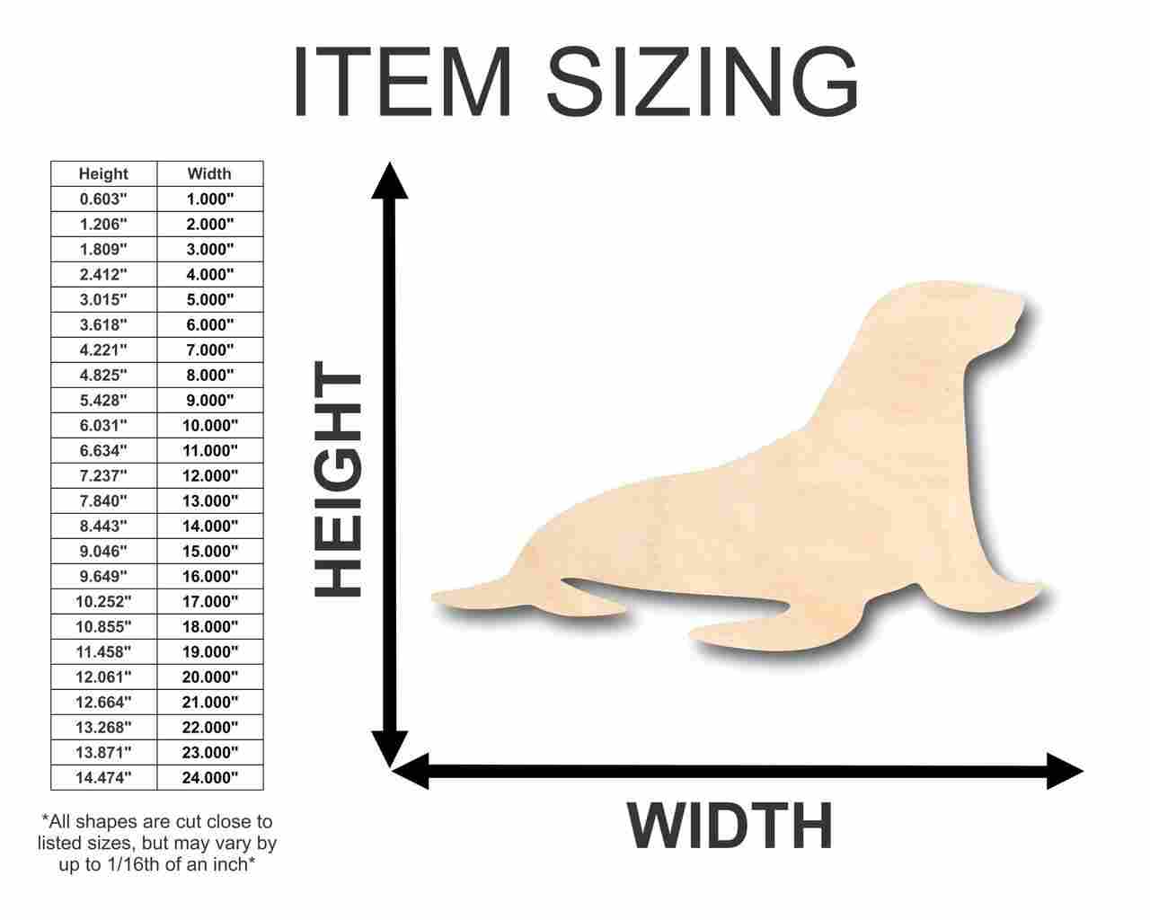 Unfinished Wood Sea Lion Shape - Ocean - Nursery - Craft - up to 46" DIY - Image 2