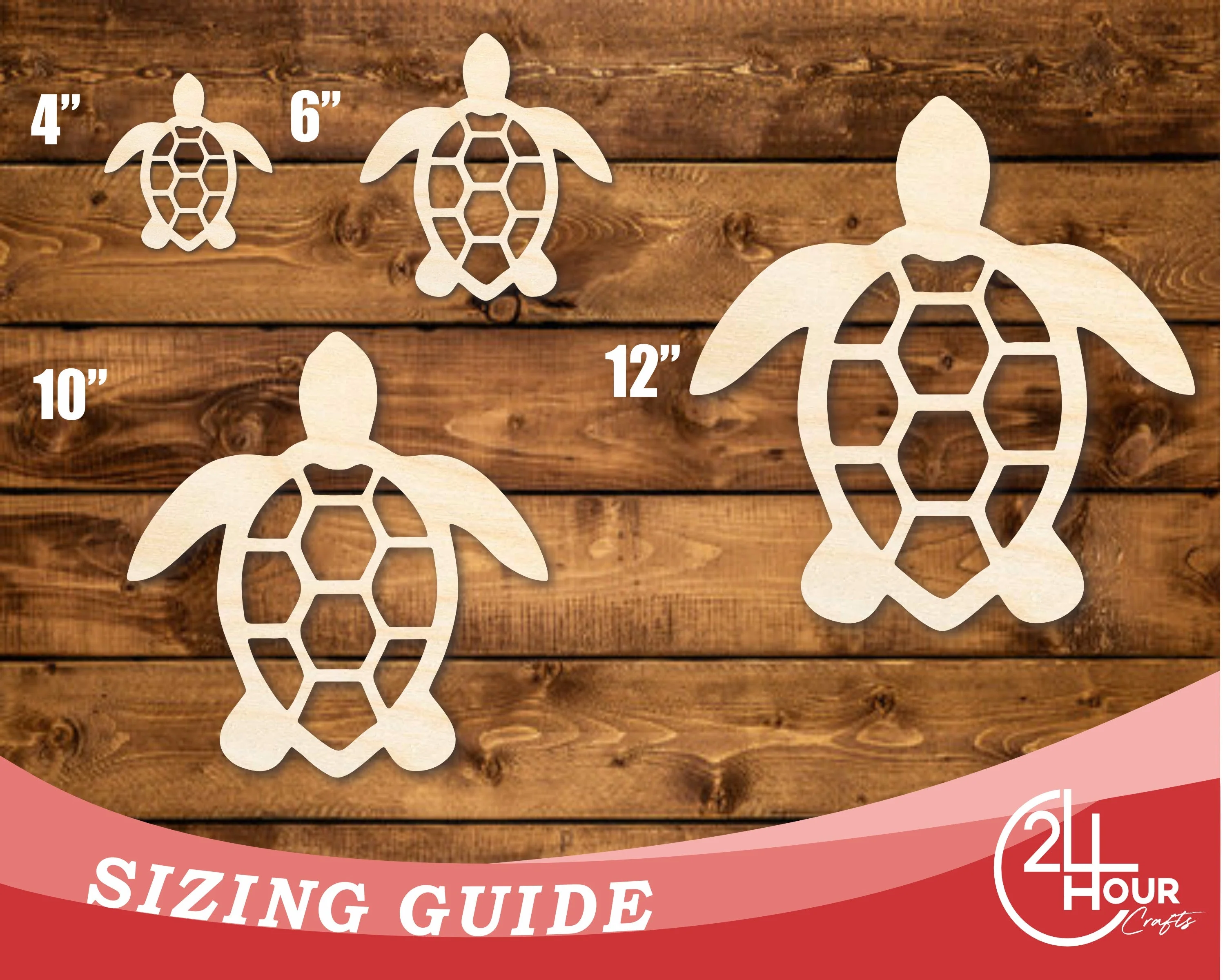 Unfinished Wood Sea Turtle Shape | JGrondz | DIY Craft Cutout | up to 46" DIY - Image 3