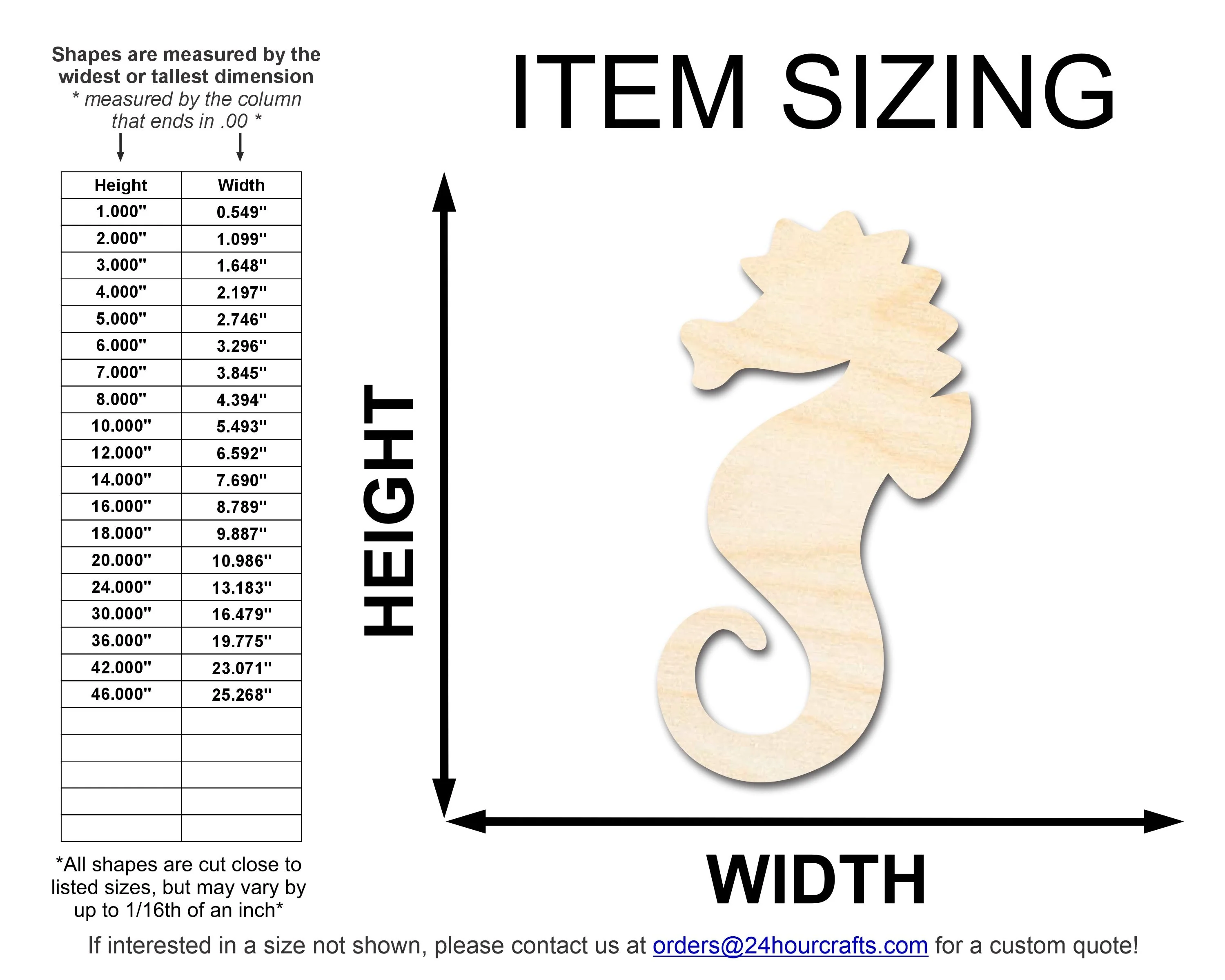 Unfinished Wood Seahorse Shape | JGrondz | DIY Craft Cutout | up to 46" DIY - Image 2