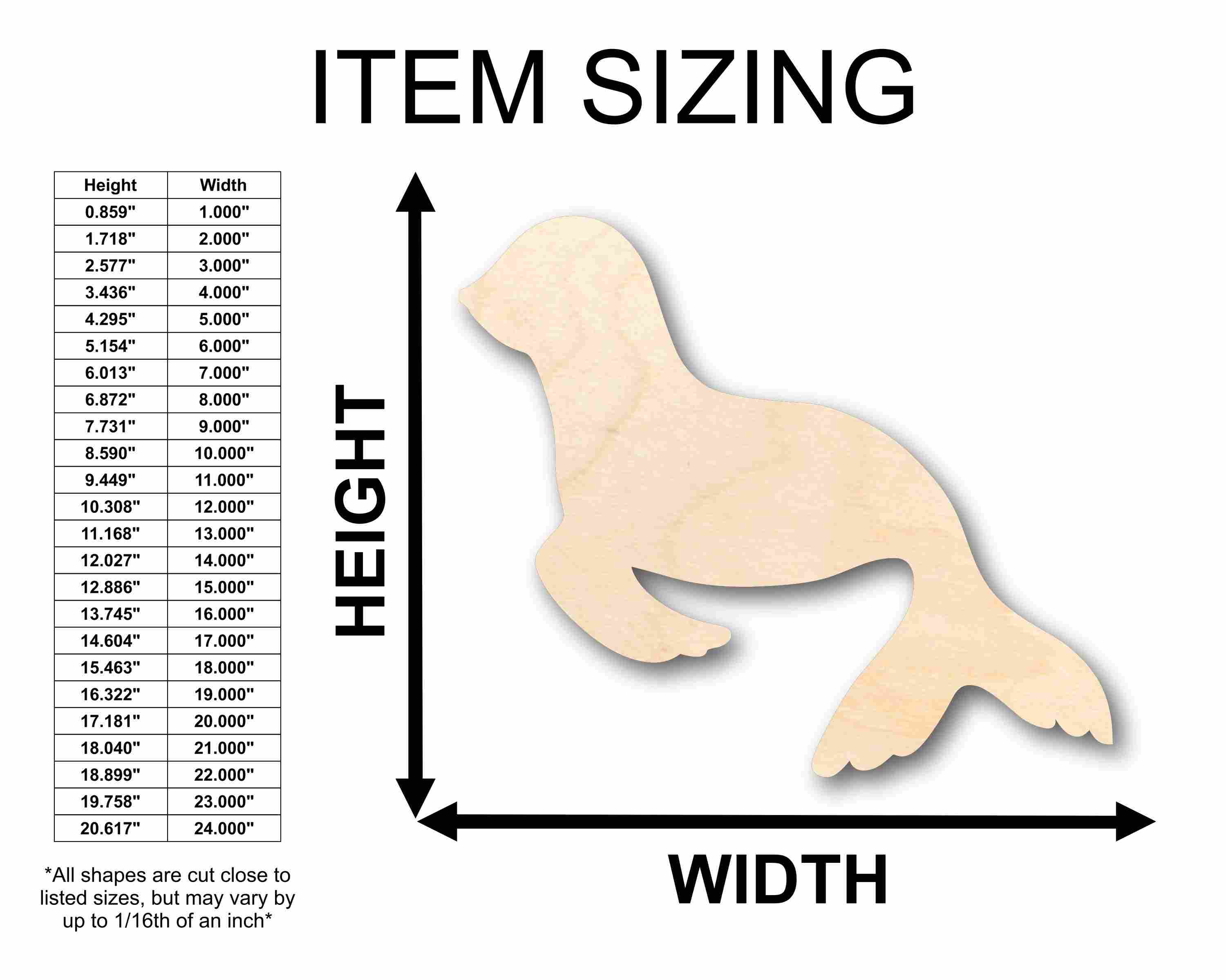 Unfinished Wood Seal Silhouette - Craft- up to 46" DIY - Image 2
