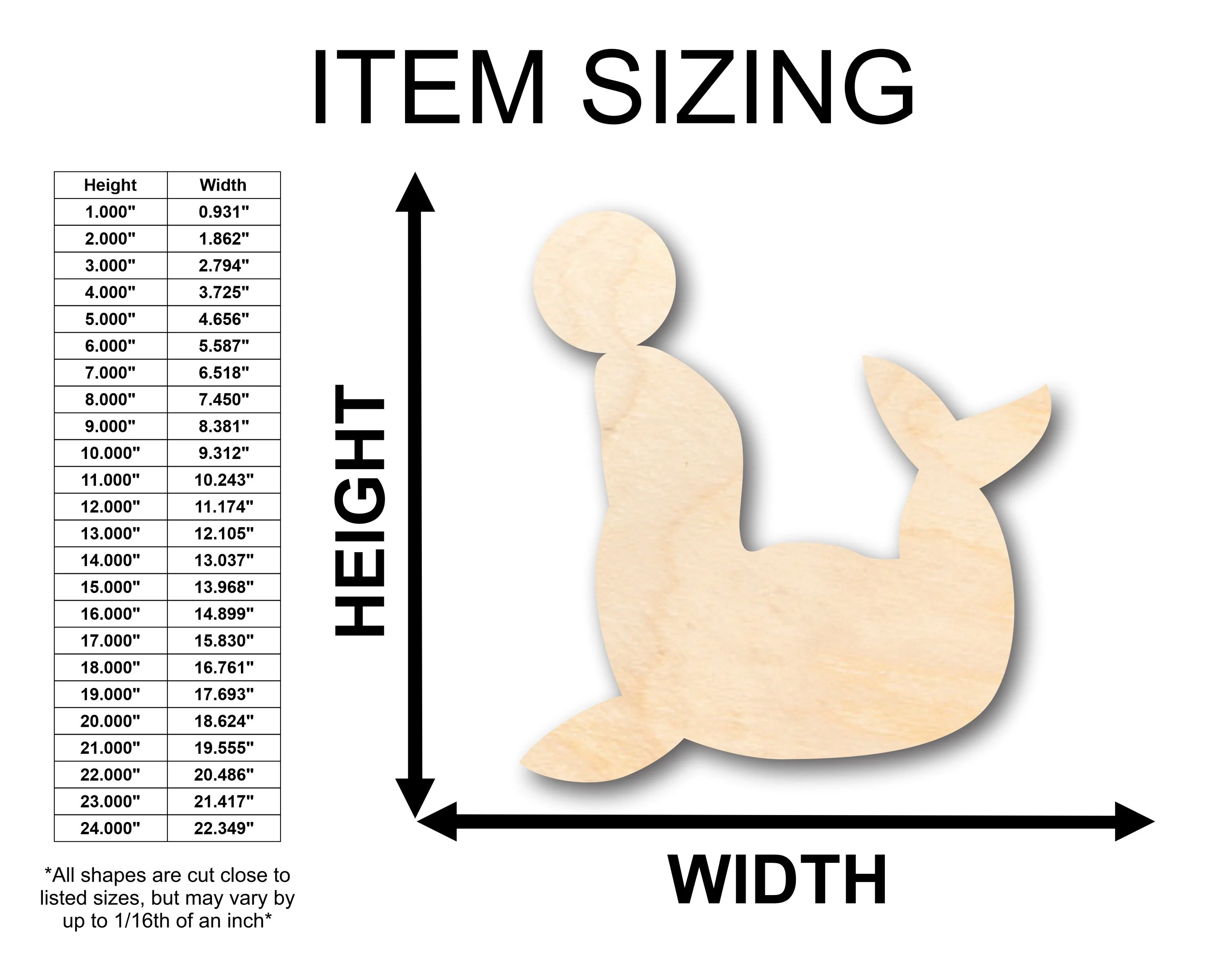 Unfinished Wood Seal with Ball Shape - Craft - up to 46" DIY - Image 2