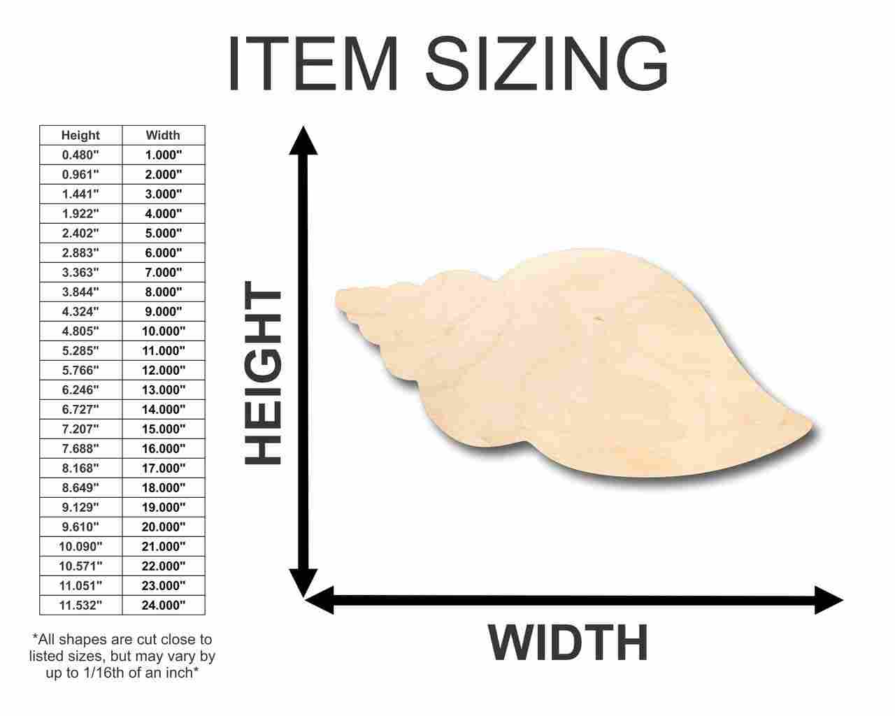 Unfinished Wood Seashell Shape - Ocean - Beach - Nursery - Craft - up to 46" DIY - Image 2
