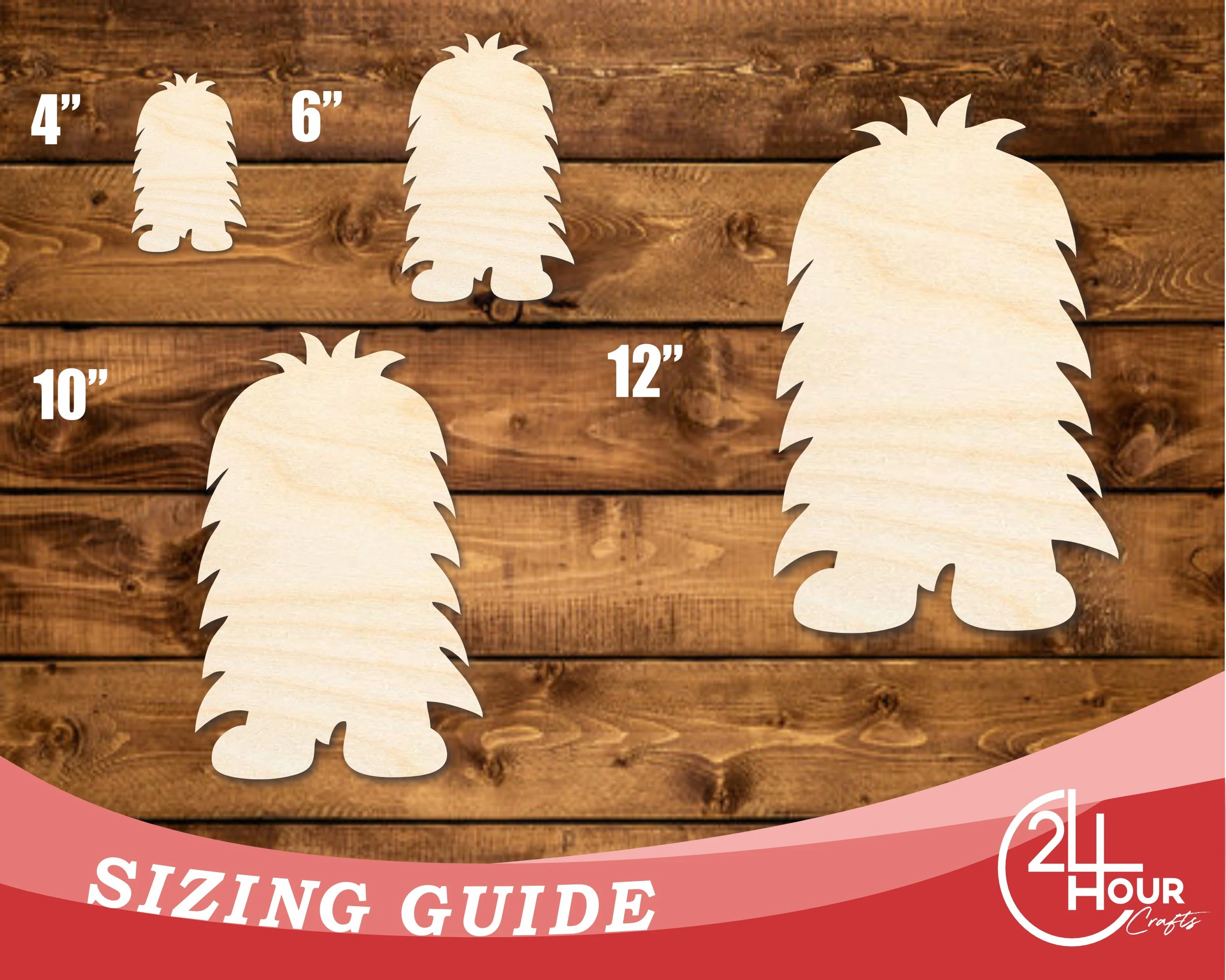Unfinished Wood Shaggy Monster Shape | DIY Craft Cutout | up to 46" DIY - Image 3