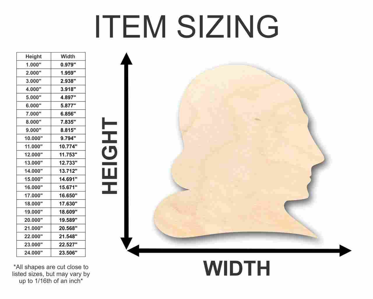 Unfinished Wood Shakespeare Shape - Literature - History - Craft - up to 46" DIY - Image 2