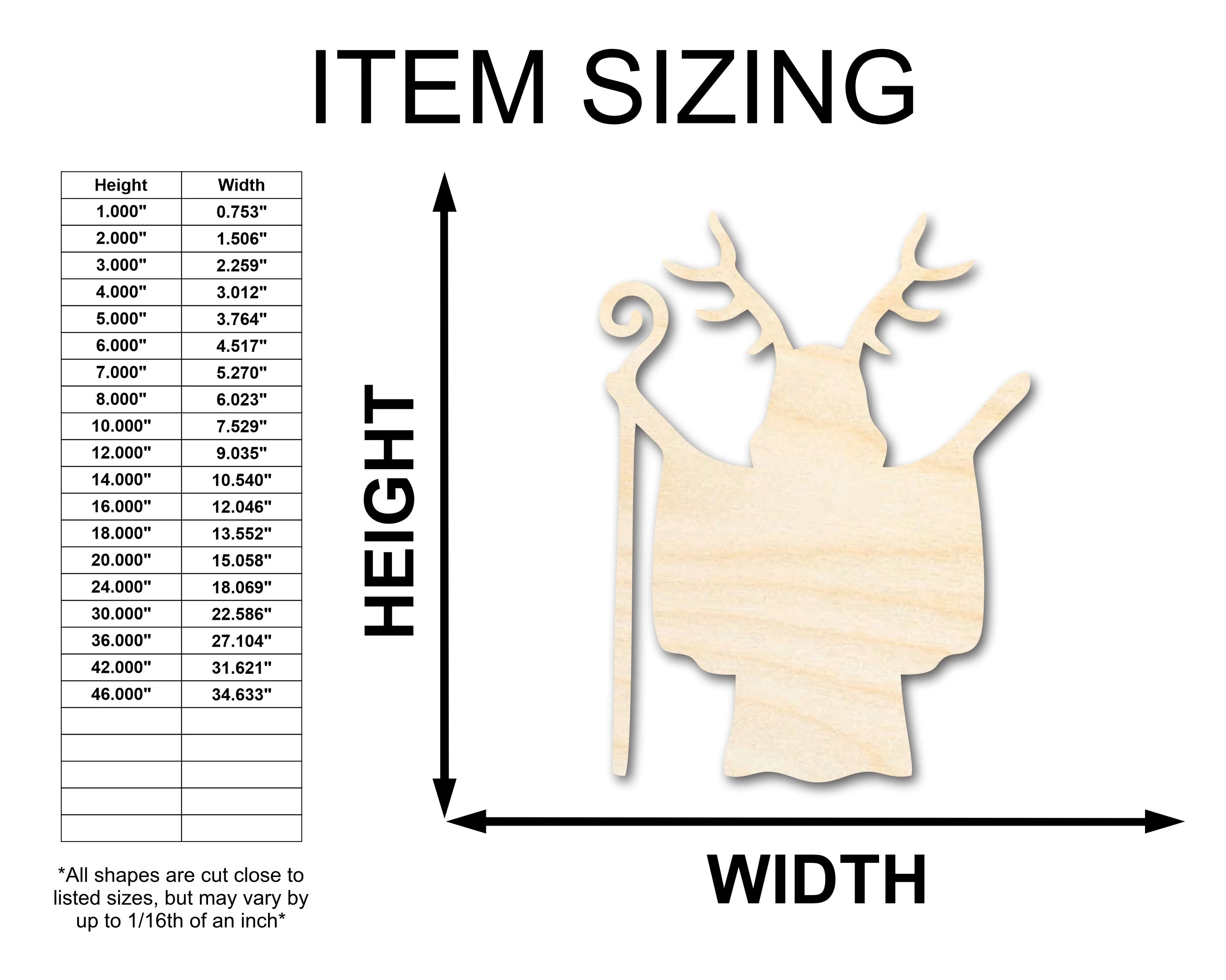 Unfinished Wood Shaman Shape - Craft - up to 46" - Image 2