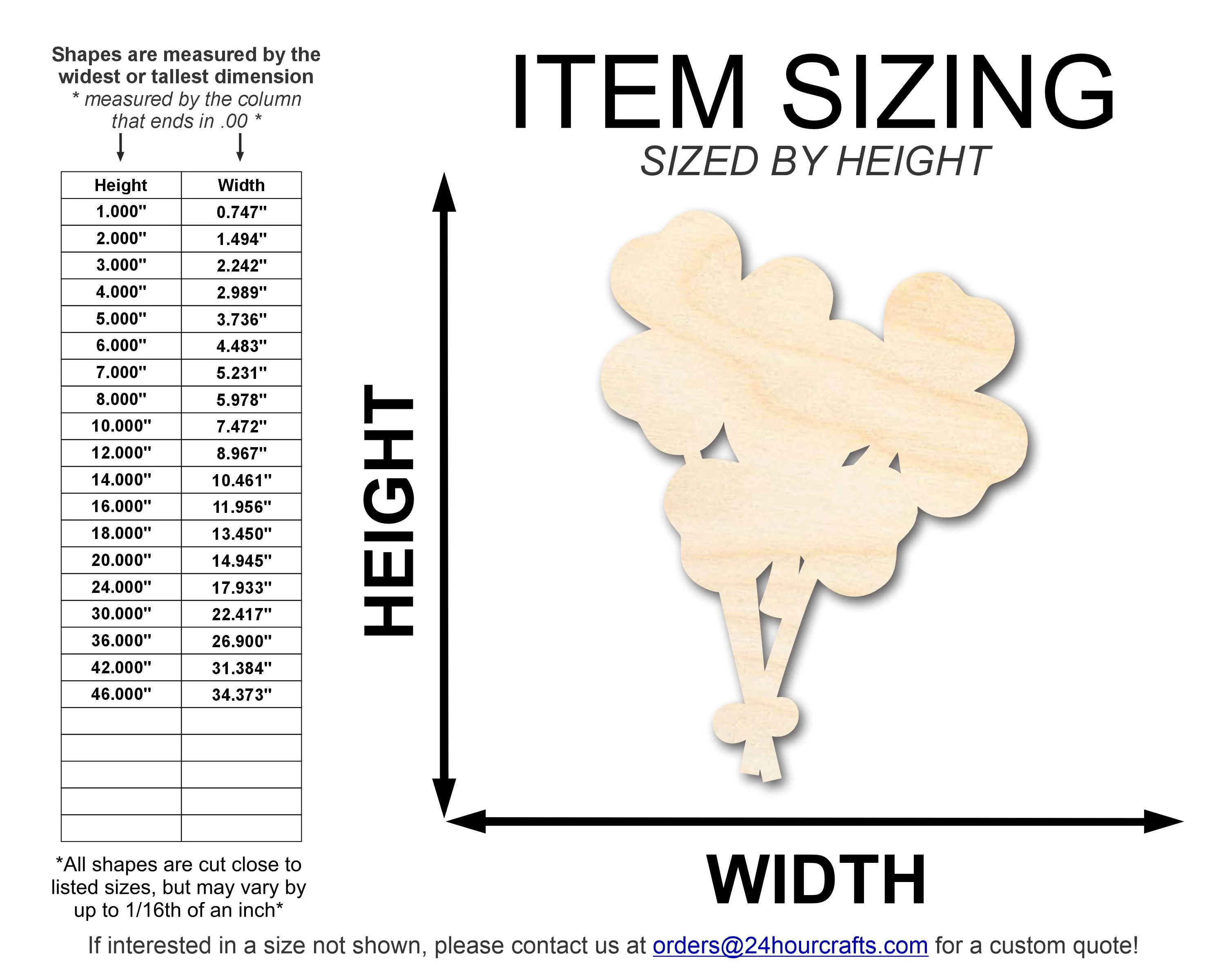 Unfinished Wood Shamrock Balloons Shape | DIY Craft Cutout | up to 46" DIY - Image 2