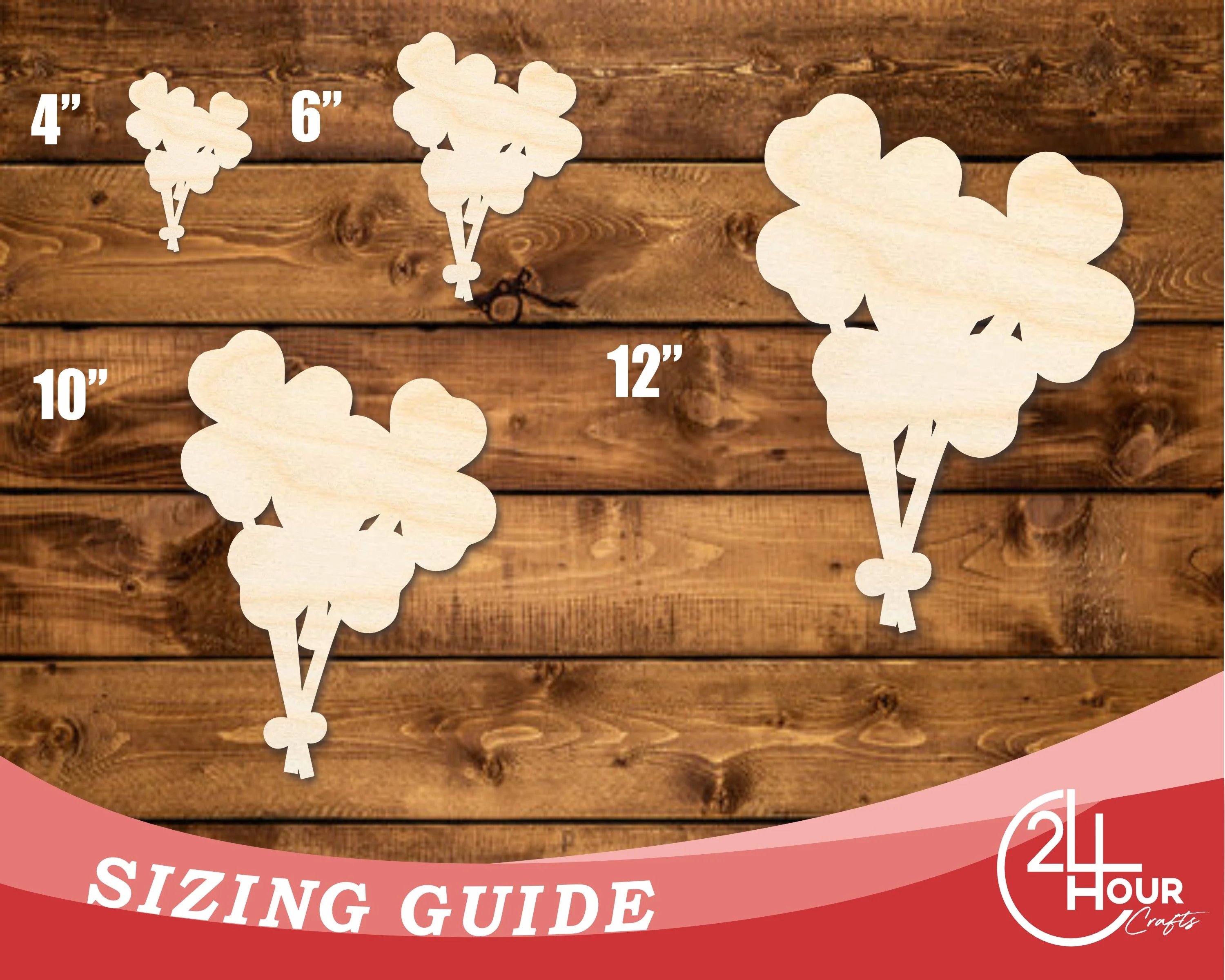 Unfinished Wood Shamrock Balloons Shape | DIY Craft Cutout | up to 46" DIY - Image 3