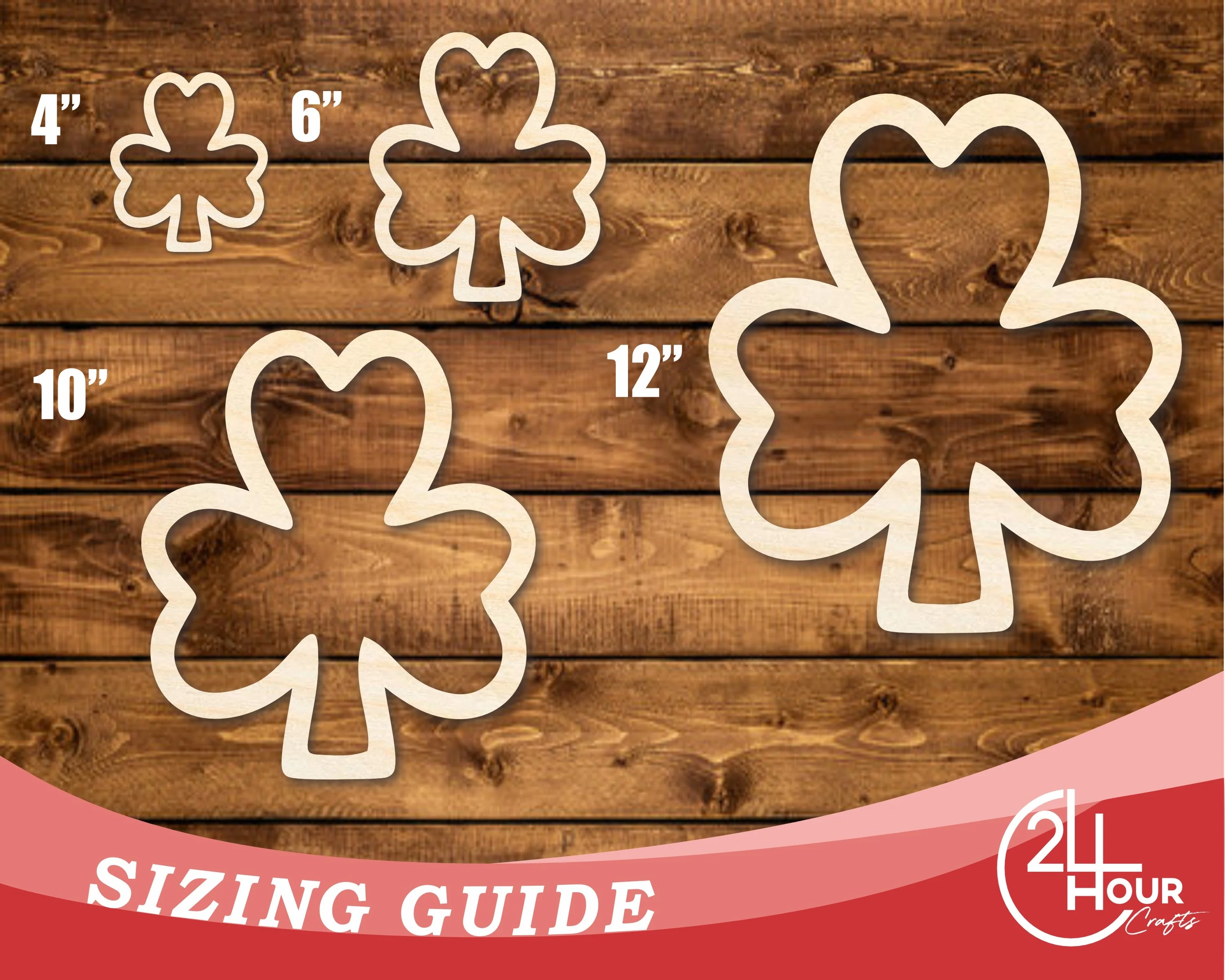 Unfinished Wood Shamrock Outline Shape | DIY Craft Cutout | up to 46" DIY - Image 3