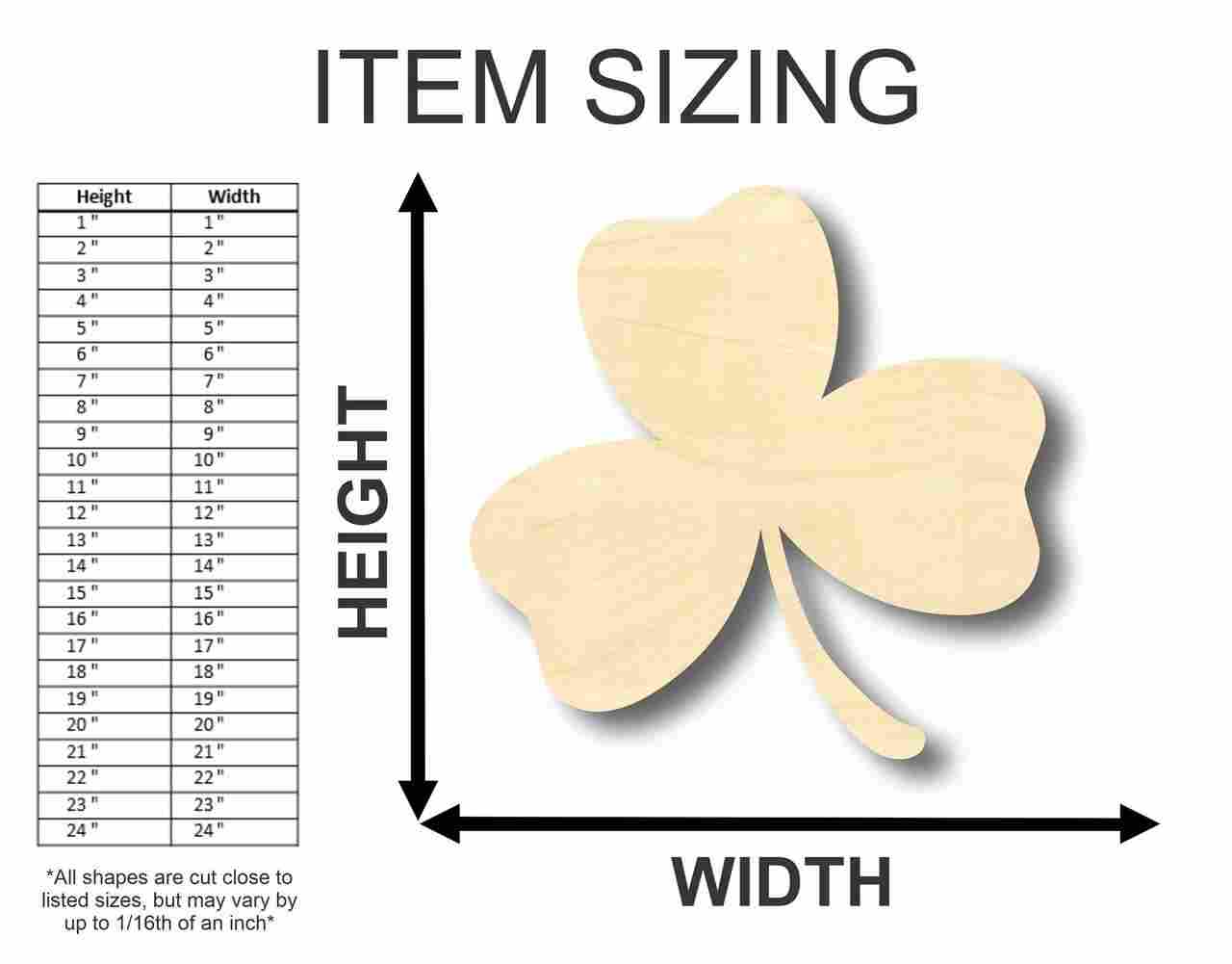Unfinished Wood Shamrock Shape - St Patrick's - Craft - up to 46" DIY - Image 2