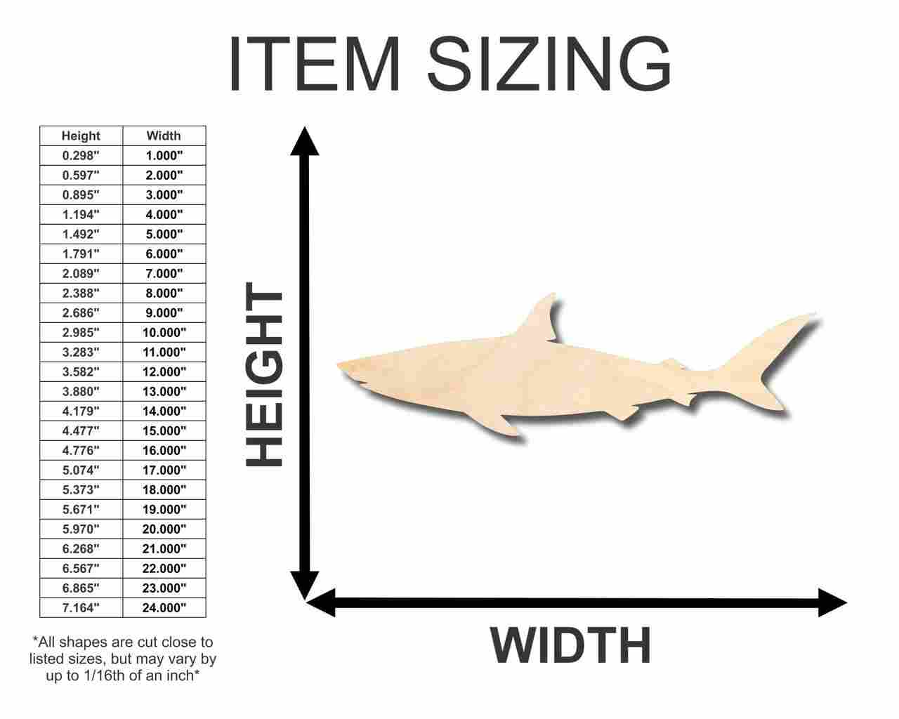 Unfinished Wood Shark Shape - Ocean - Nursery - Craft - up to 46" DIY - Image 2