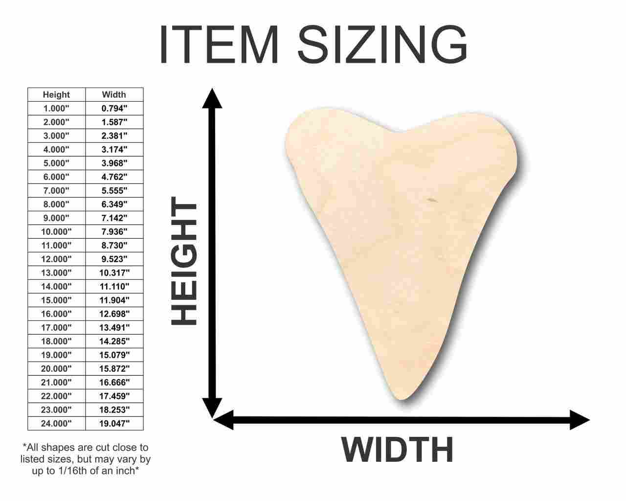 Unfinished Wood Shark Tooth Shape - Ocean - Beach - Nursery - Craft - up to 46" DIY - Image 2