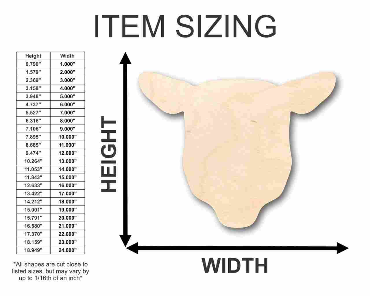 Unfinished Wood Sheep Head Shape - Farm Animal - Craft - up to 46" DIY - Image 2