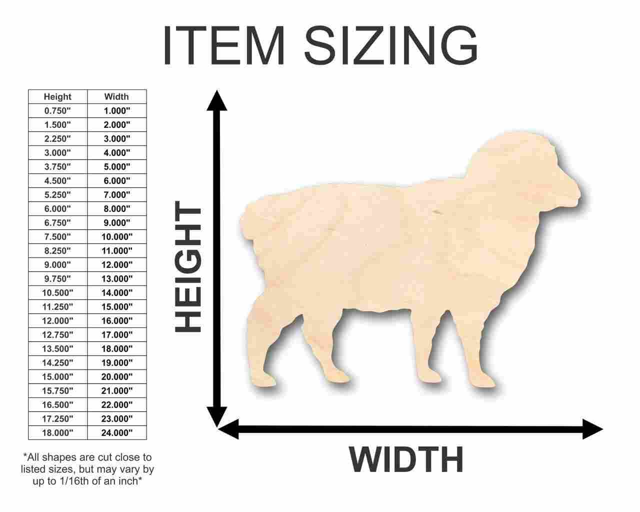 Unfinished Wood Sheep Shape - Farm Animal - Craft - up to 46" DIY - Image 2
