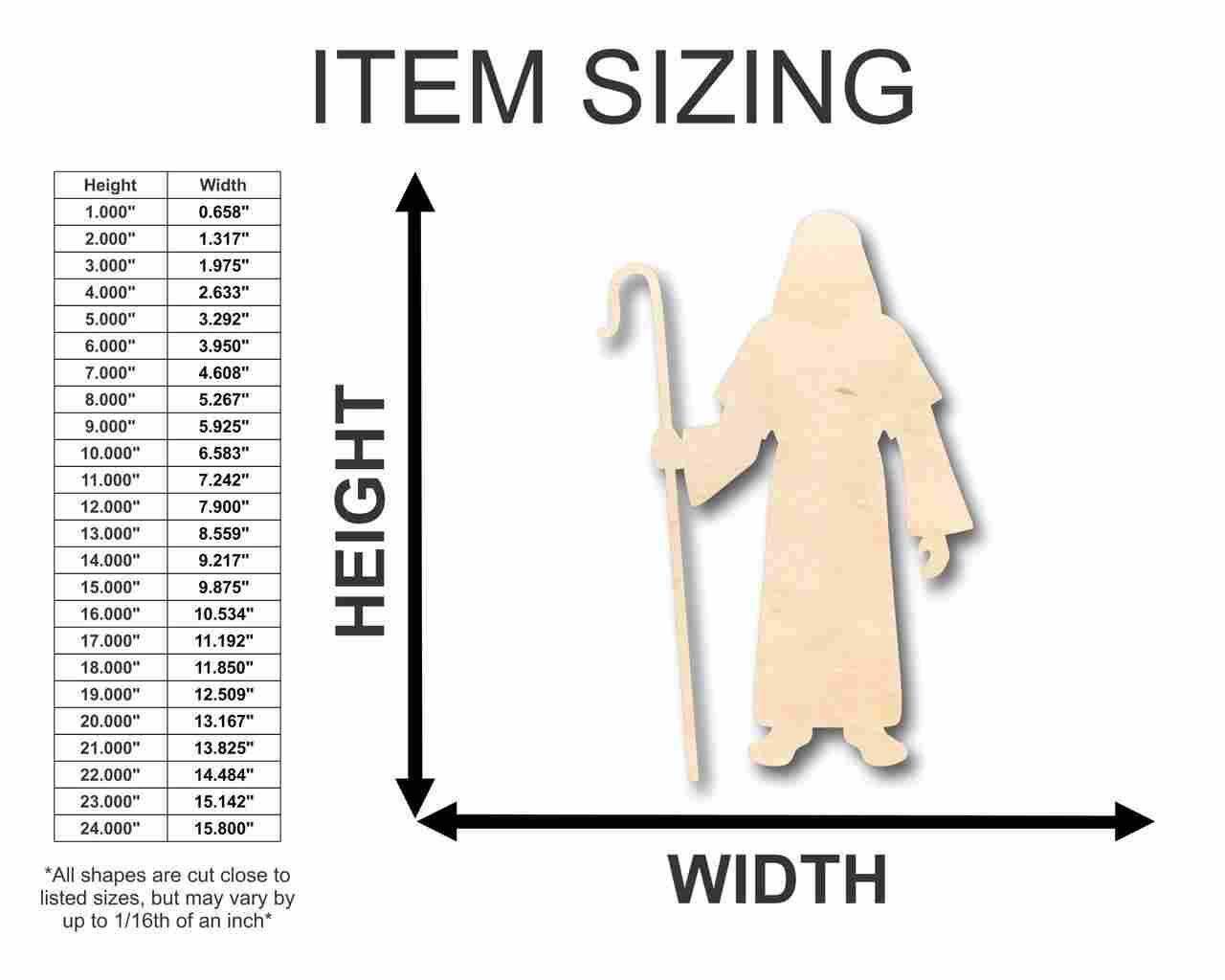 Unfinished Wood Shepherd Shape - Bible - History - Craft - up to 46" DIY - Image 2