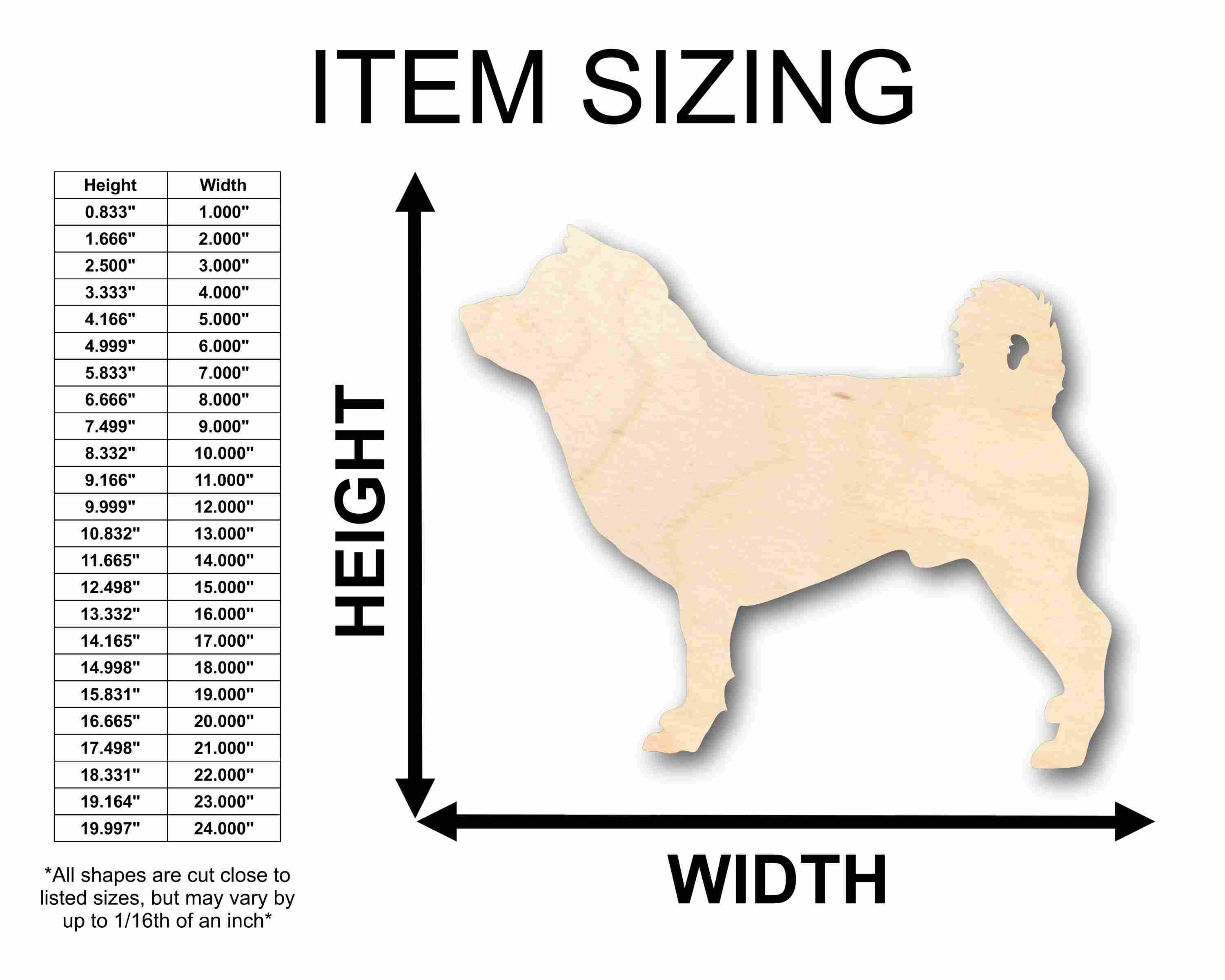 Unfinished Wood Shiba Inu Dog Silhouette - Craft- up to 46" DIY - Image 2