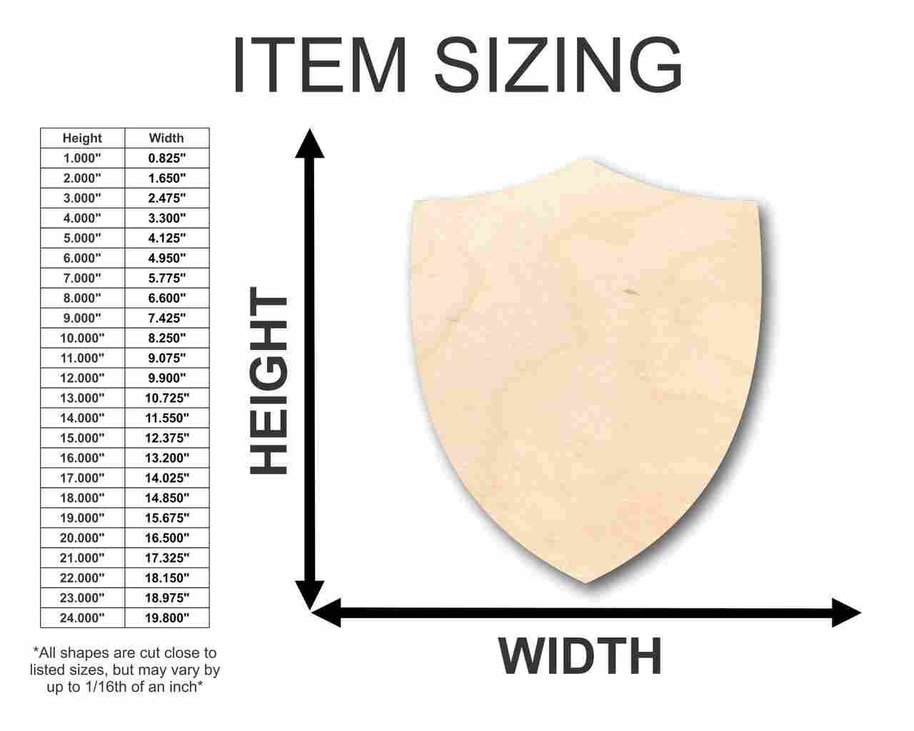 Unfinished Wood Shield Shape - Soldier - Knight - Craft - up to 46" DIY - Image 2