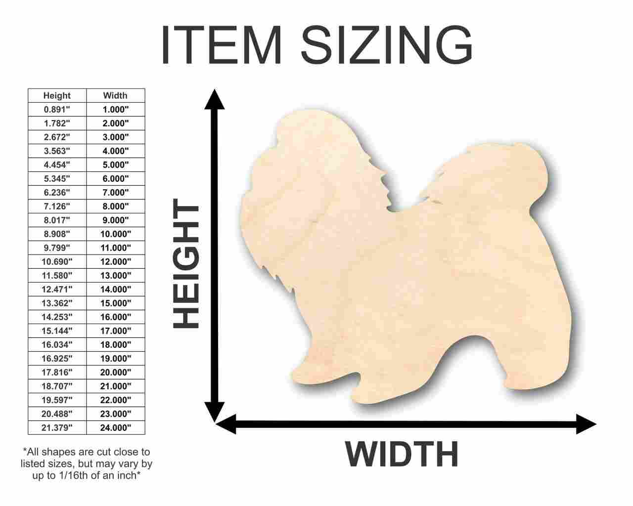 Unfinished Wood Shih Tzu Dog Shape - Animal - Pet - Craft - up to 46" DIY - Image 2