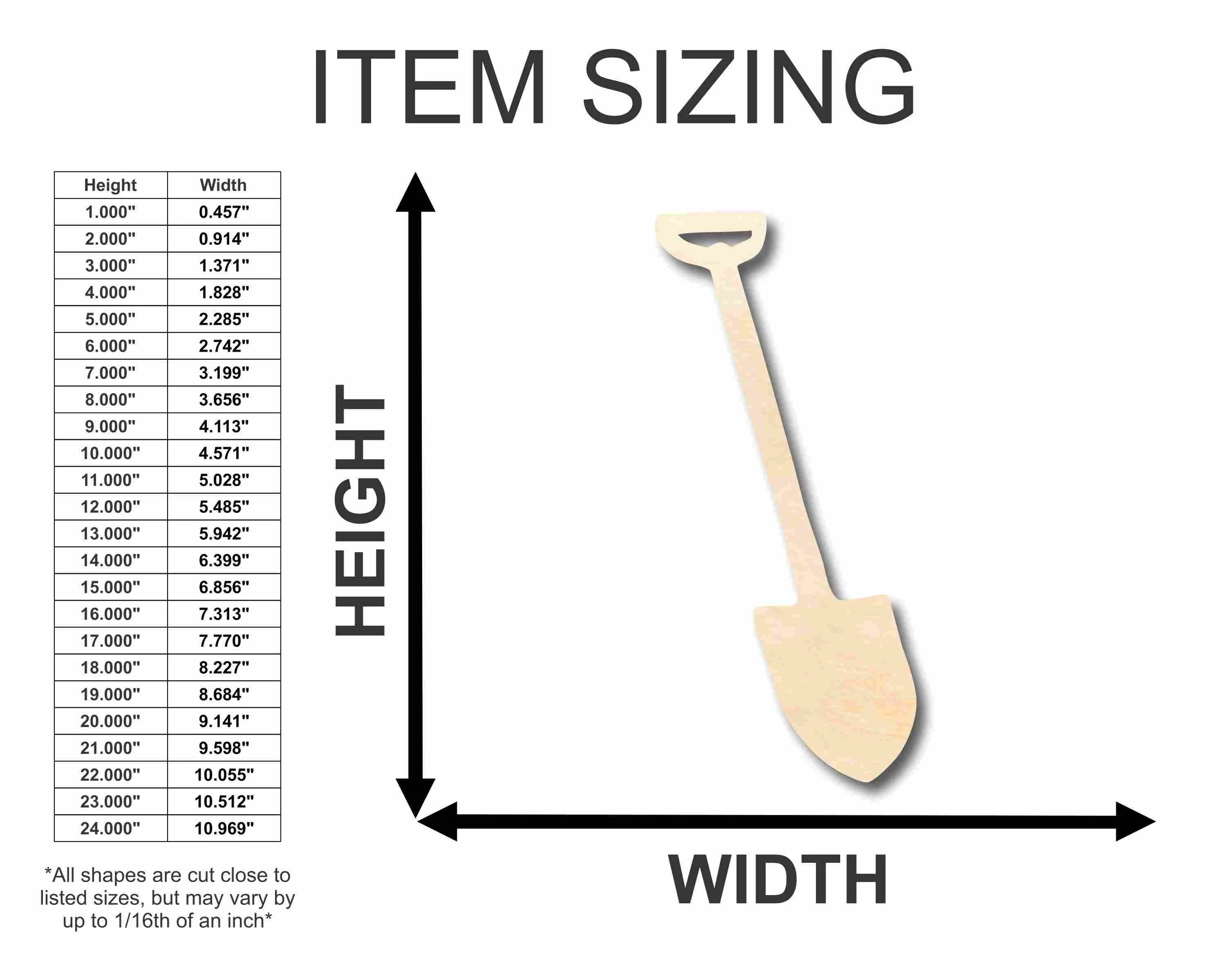 Unfinished Wood Shovel Silhouette - Craft- up to 46" DIY - Image 2