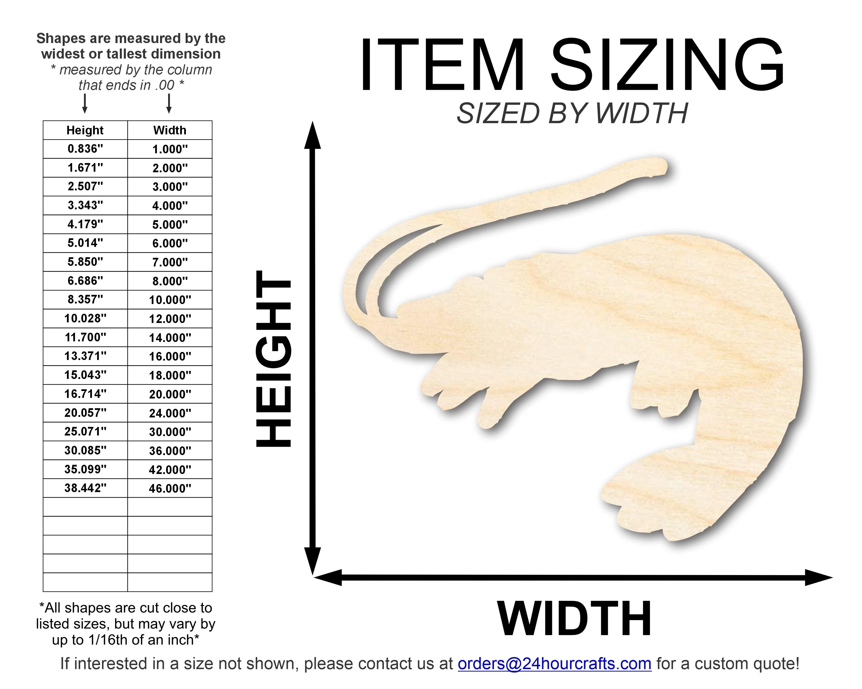 Unfinished Wood Shrimp Shape | DIY Craft Cutout | up to 46" DIY - Image 2