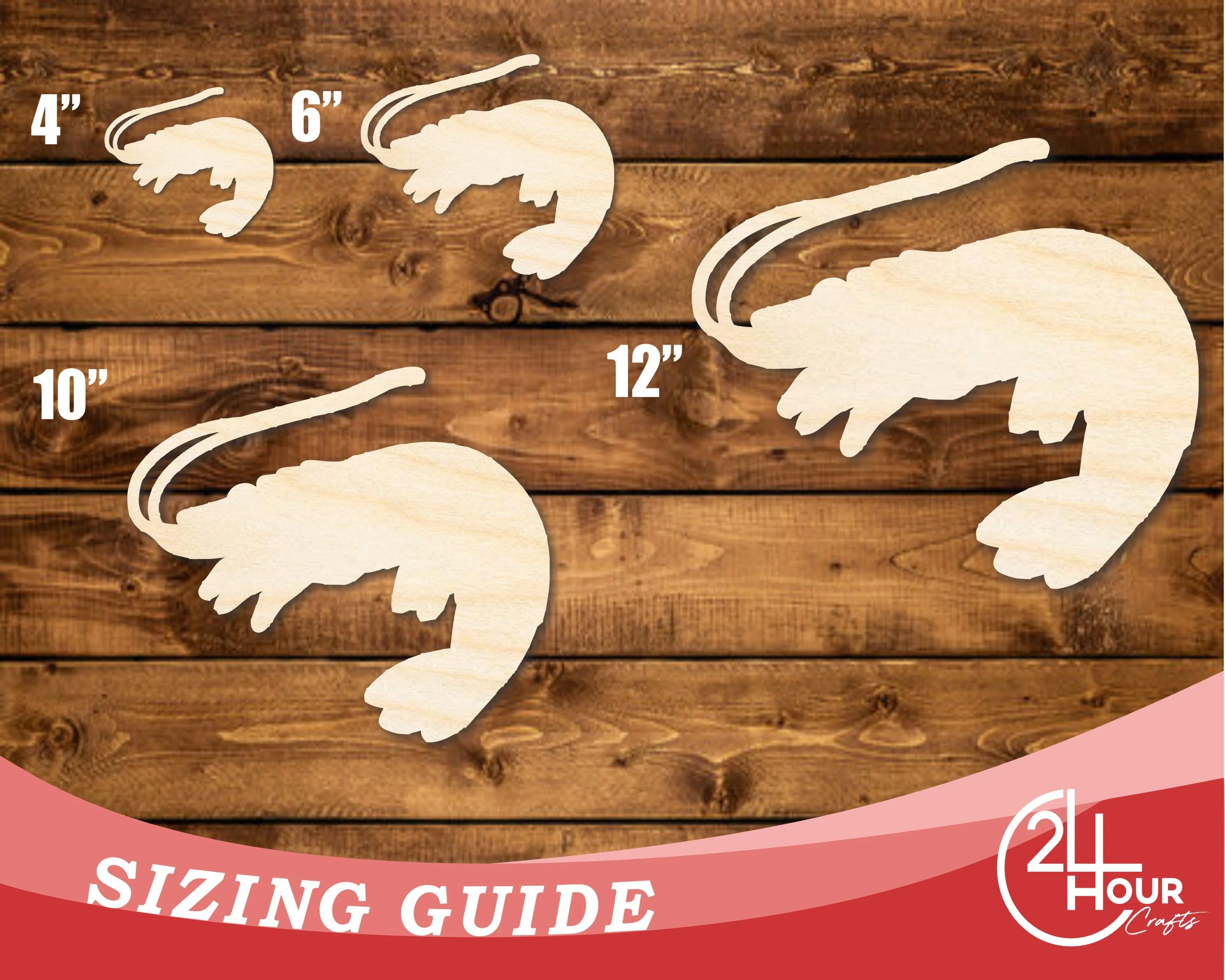 Unfinished Wood Shrimp Shape | DIY Craft Cutout | up to 46" DIY - Image 3
