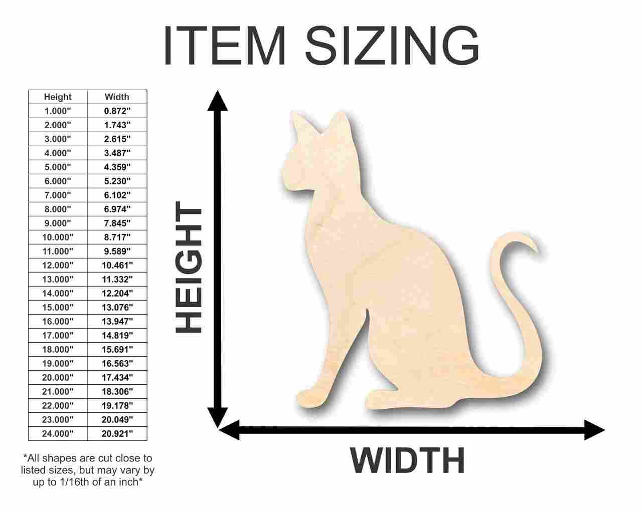 Unfinished Wood Siamese Cat Shape - Animal - Pet - Craft - up to 46" DIY - Image 2