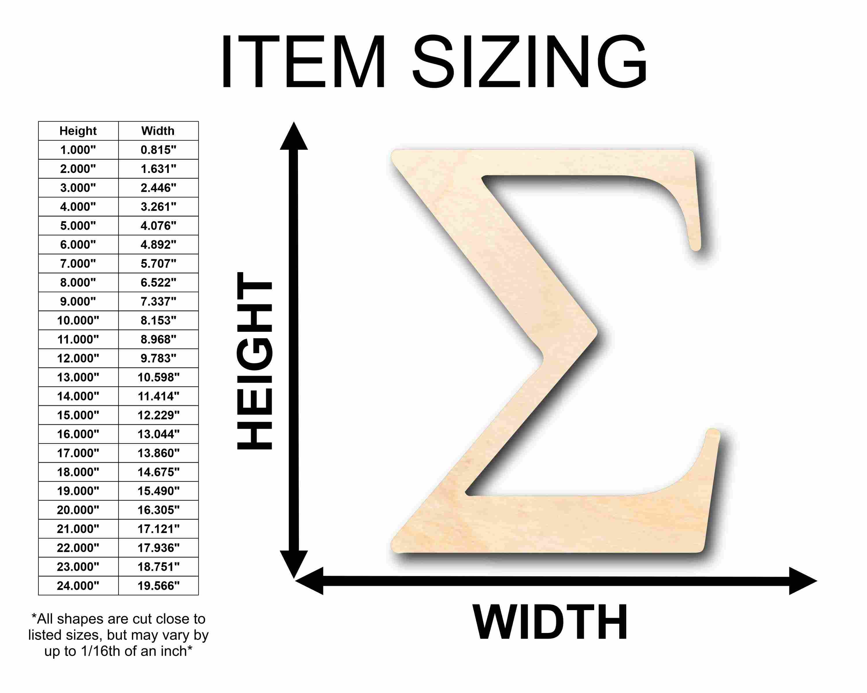 Unfinished Wood Sigma Silhouette - Craft- up to 46" DIY - Image 2