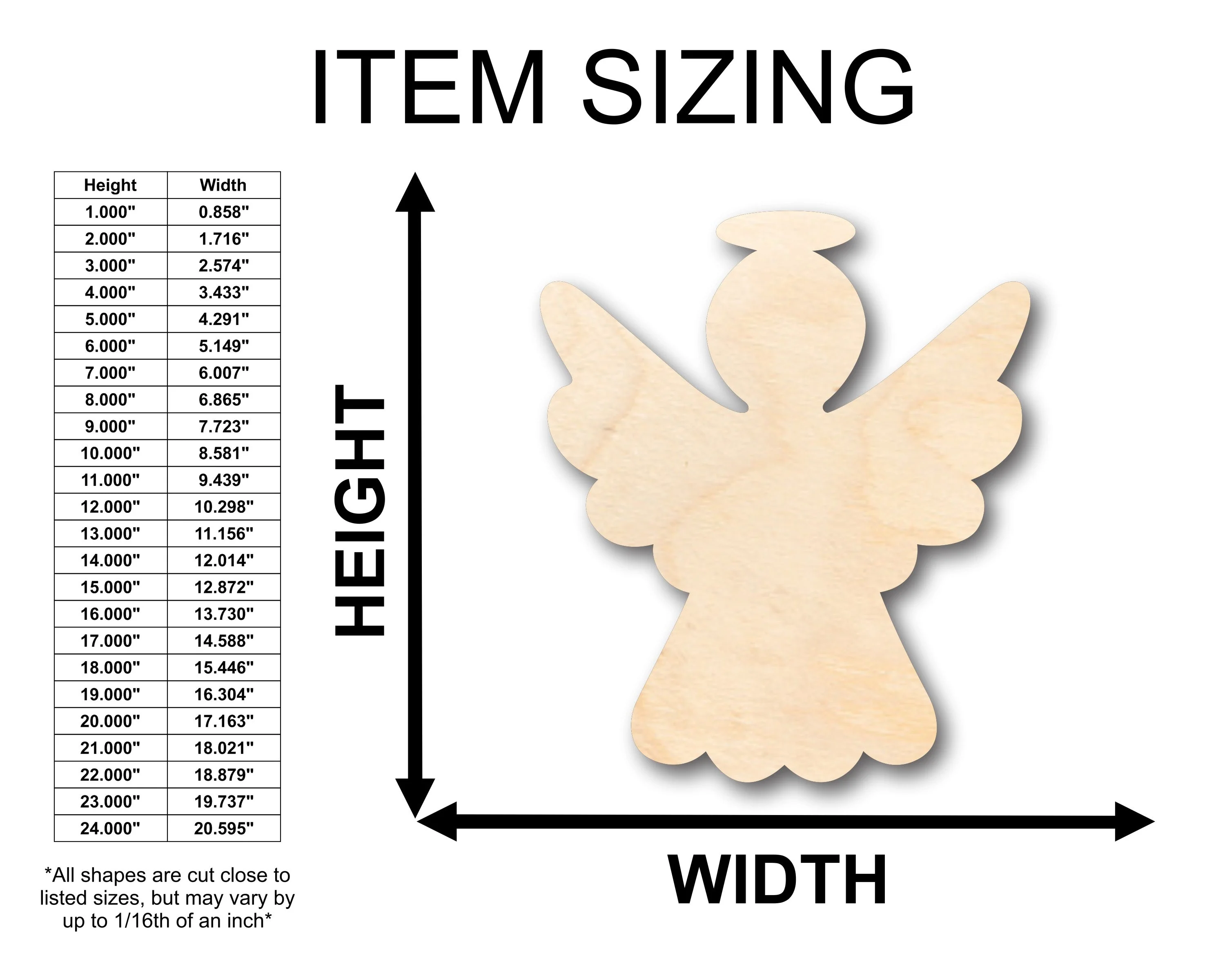 Unfinished Wood Simple Angel Halo Shape - Christmas - Craft - up to 46" DIY - Image 2