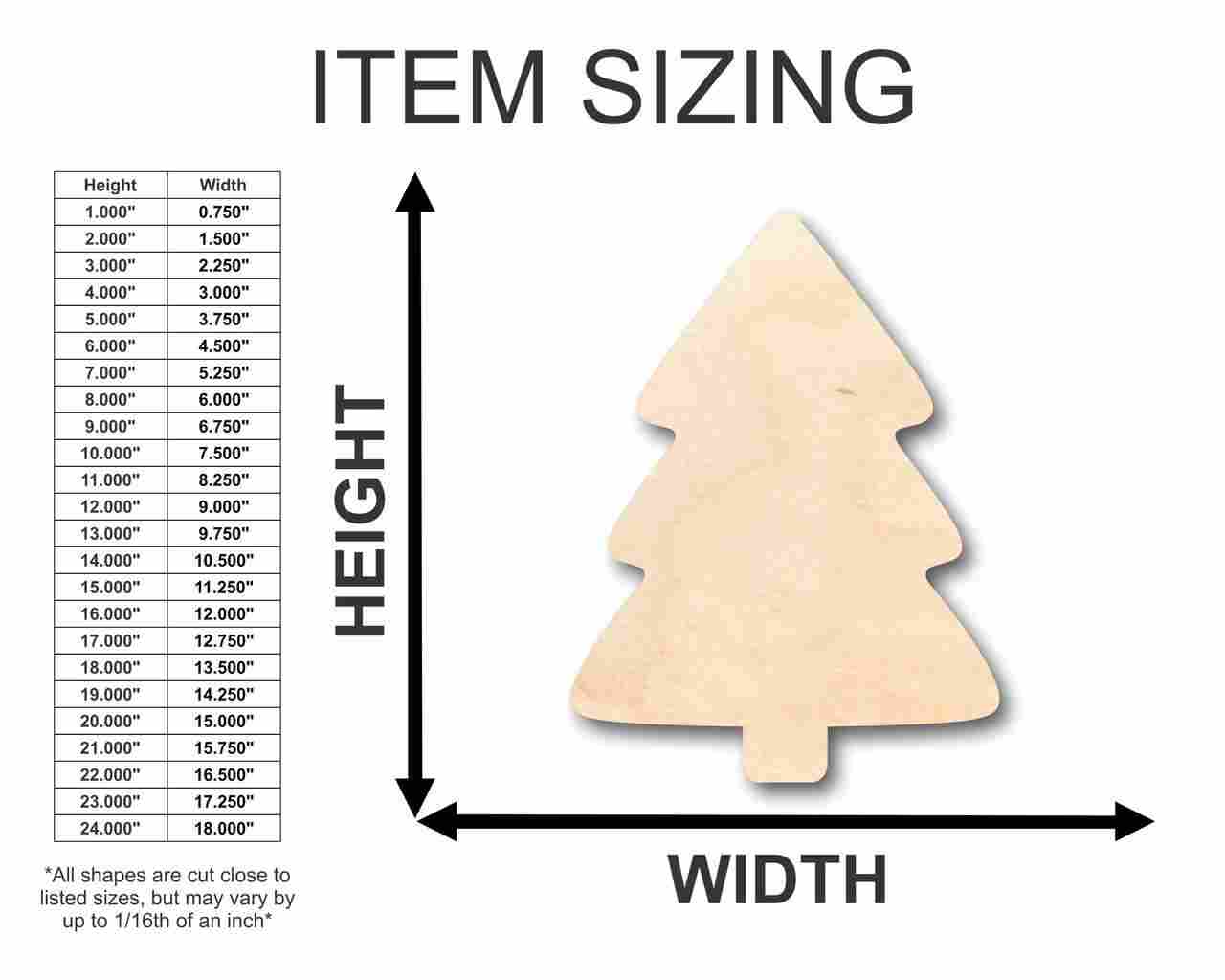 Unfinished Wood Simple Christmas Tree Shape - Craft - up to 46" DIY - Image 2
