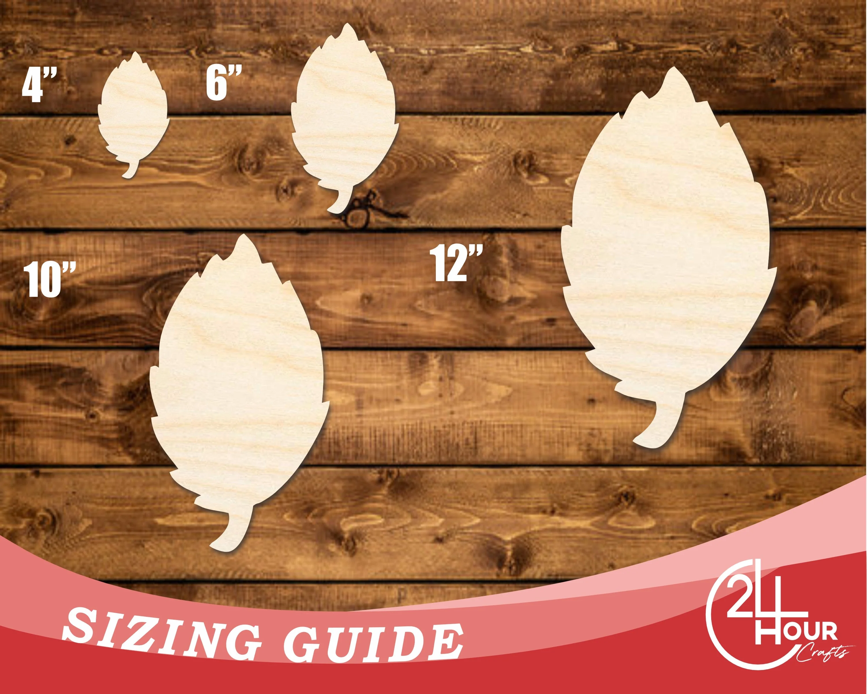 Unfinished Wood Simple Fall Leaf Shape | DIY Craft Cutout | up to 46" DIY - Image 3