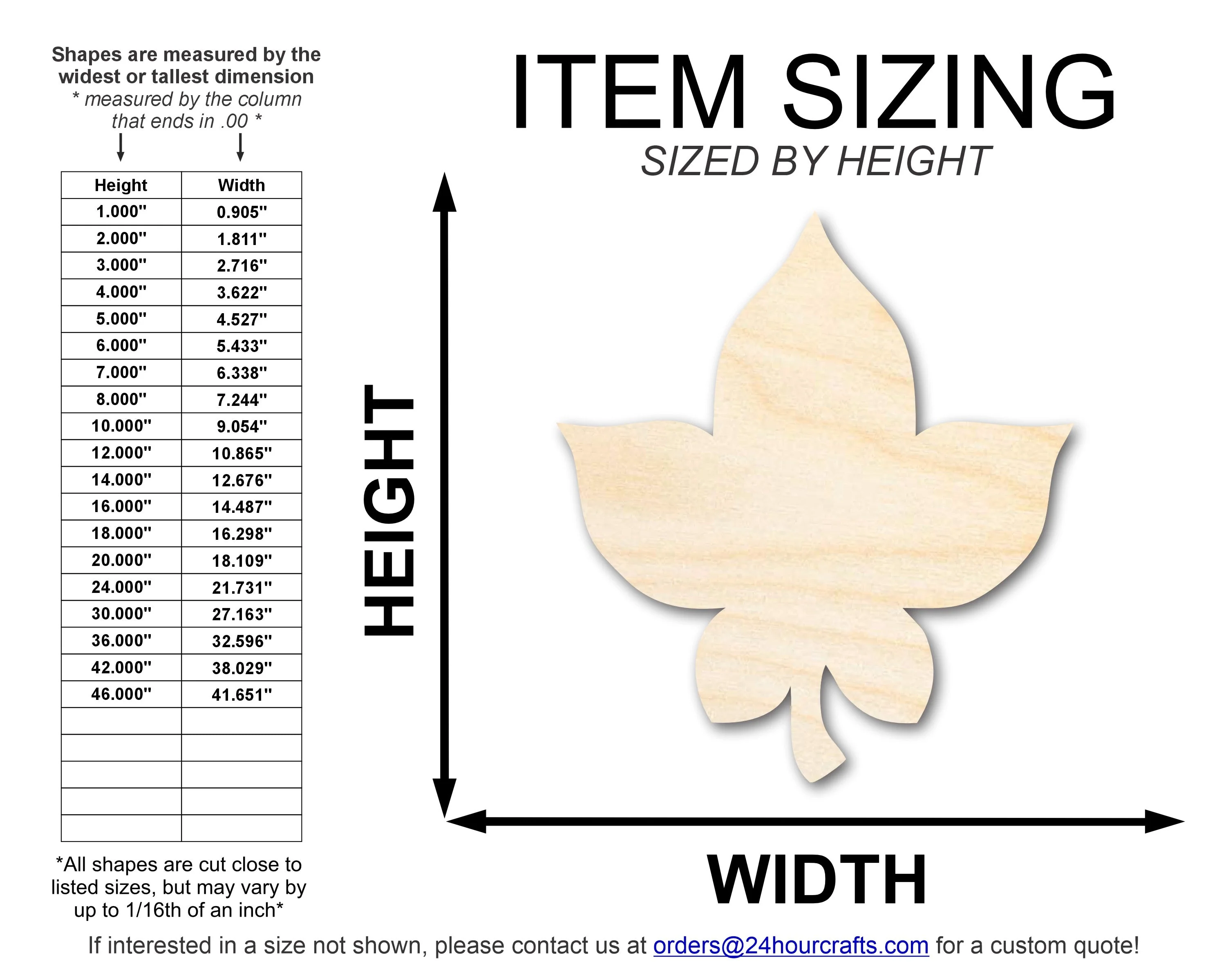 Unfinished Wood Simple Fall Leaf Shape | DIY Craft Cutout | up to 46" DIY - Image 2