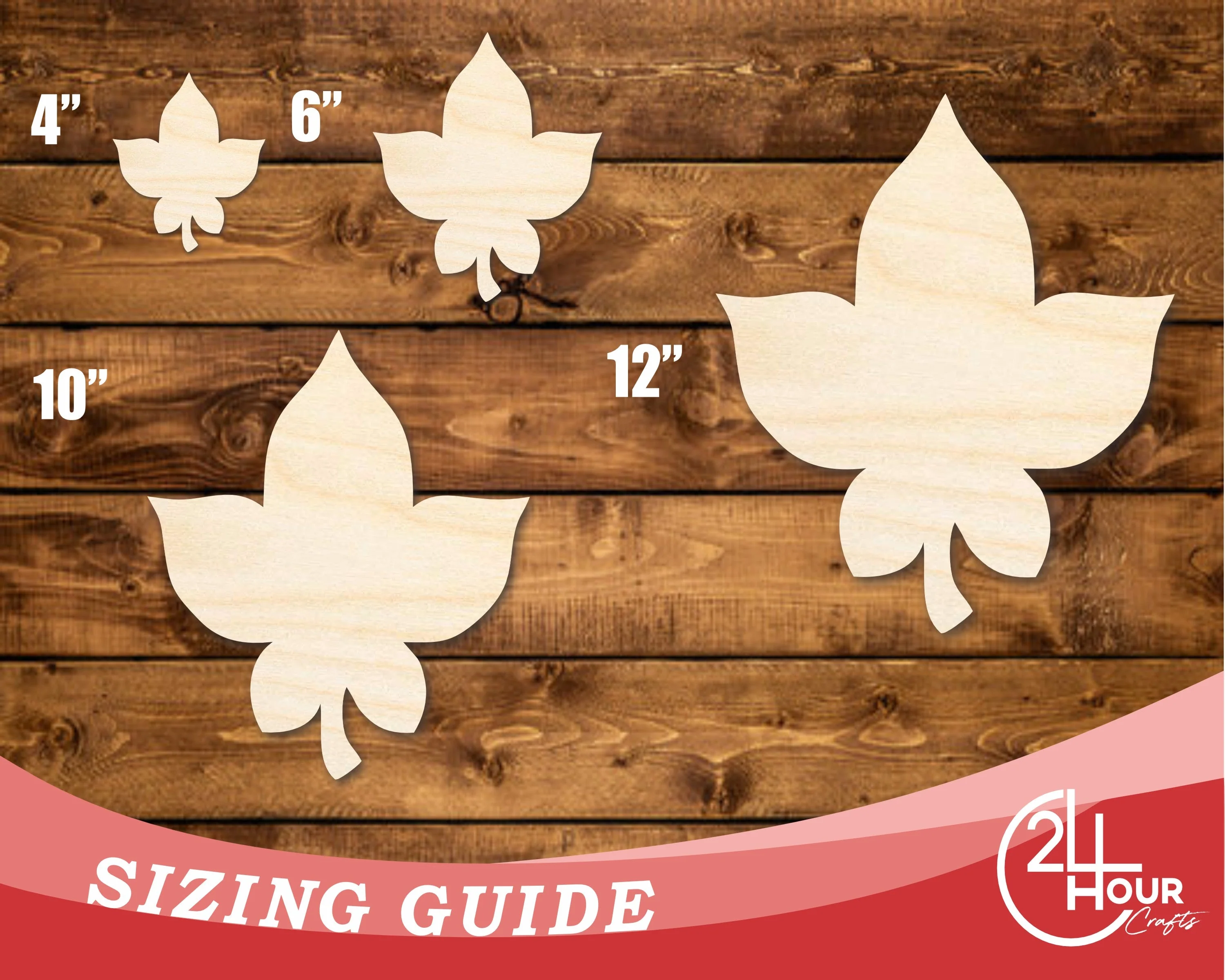 Unfinished Wood Simple Fall Leaf Shape | DIY Craft Cutout | up to 46" DIY - Image 3