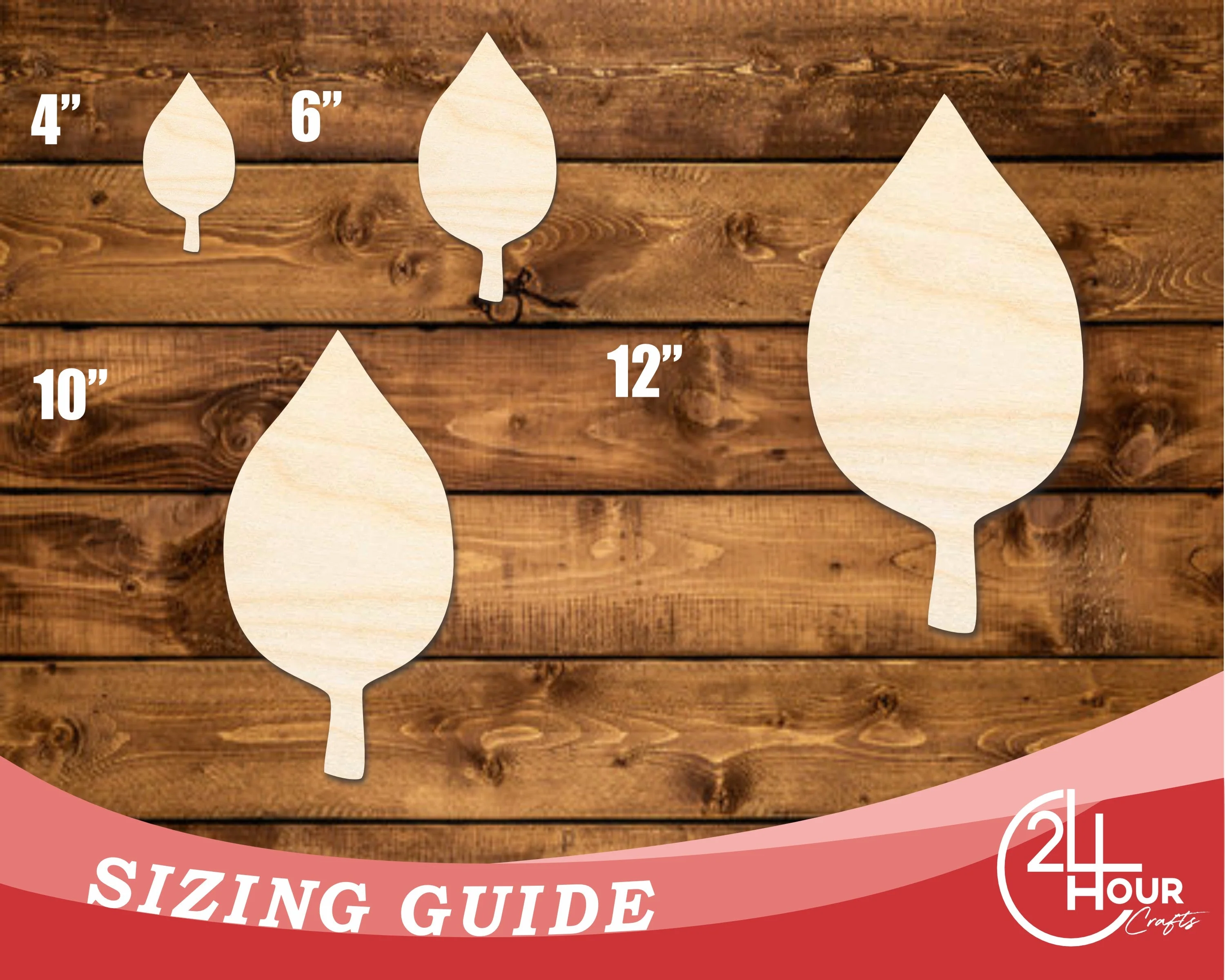 Unfinished Wood Simple Fall Leaf Shape | DIY Craft Cutout | up to 46" DIY - Image 3
