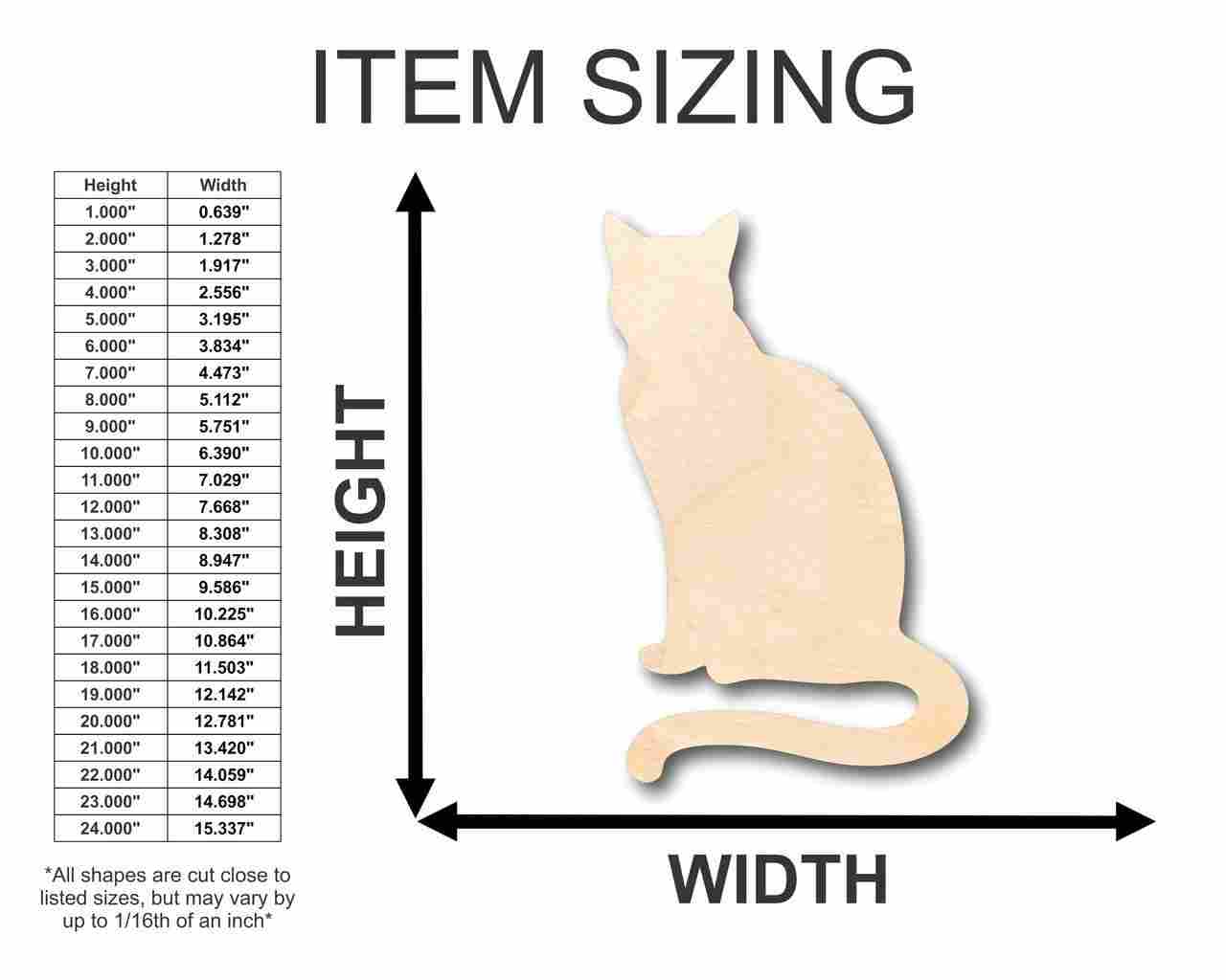 Unfinished Wood Sitting Cat Shape - Animal - Pet - Craft - up to 46" DIY - Image 2