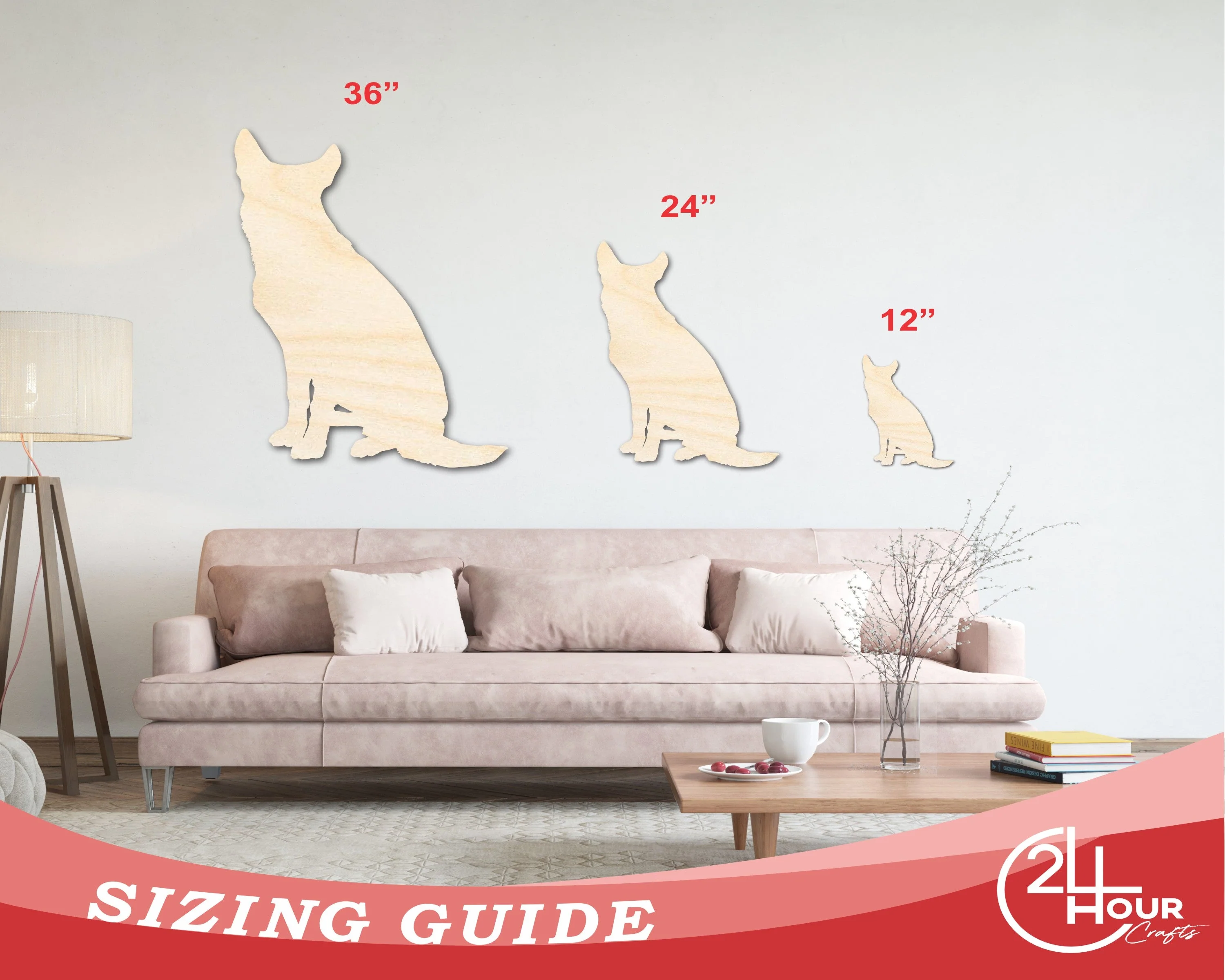 Unfinished Wood Sitting Dog Shape - up to 46" - Image 3