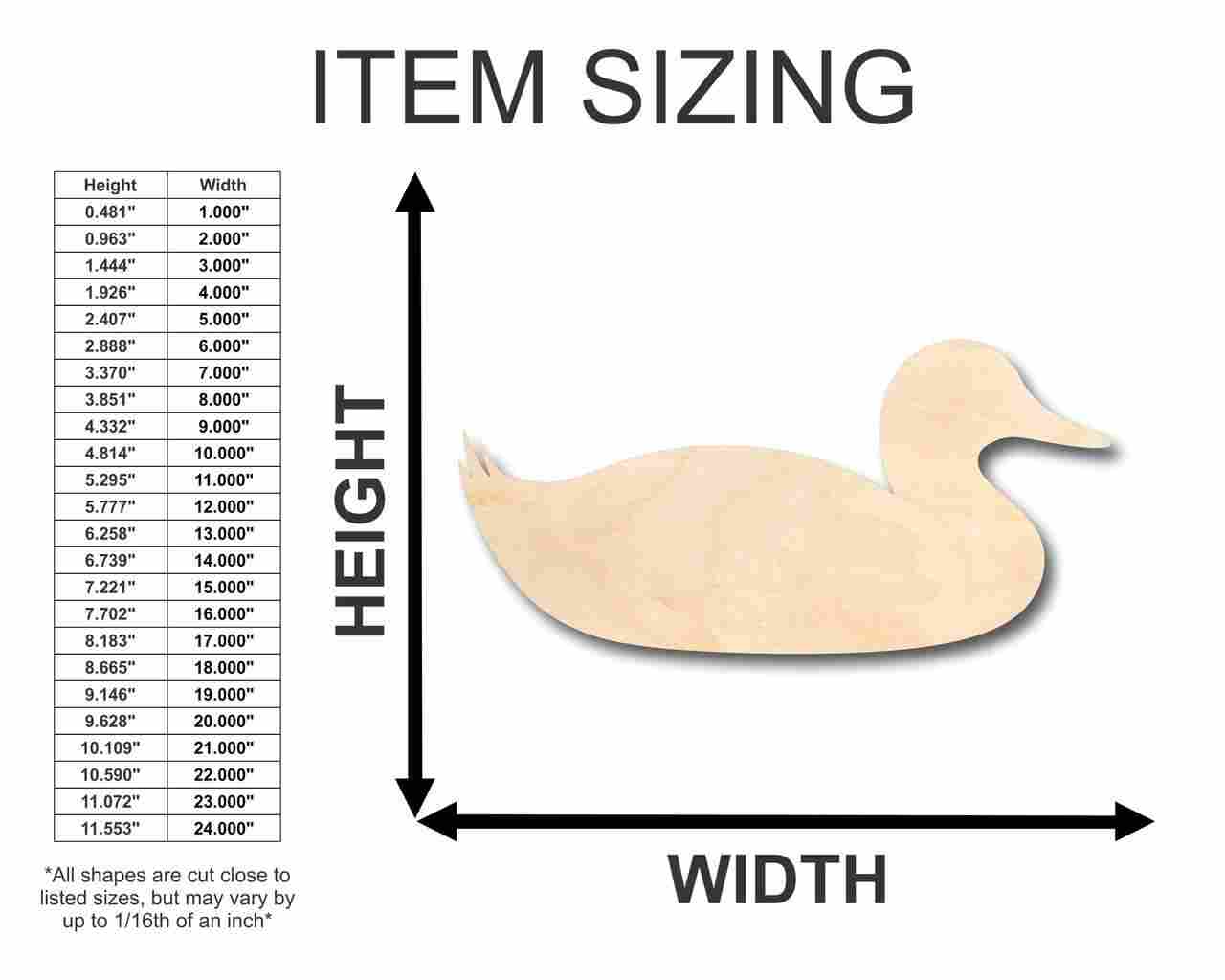 Unfinished Wood Sitting Duck Shape - Animal - Wildlife - Craft - up to 46" DIY - Image 2