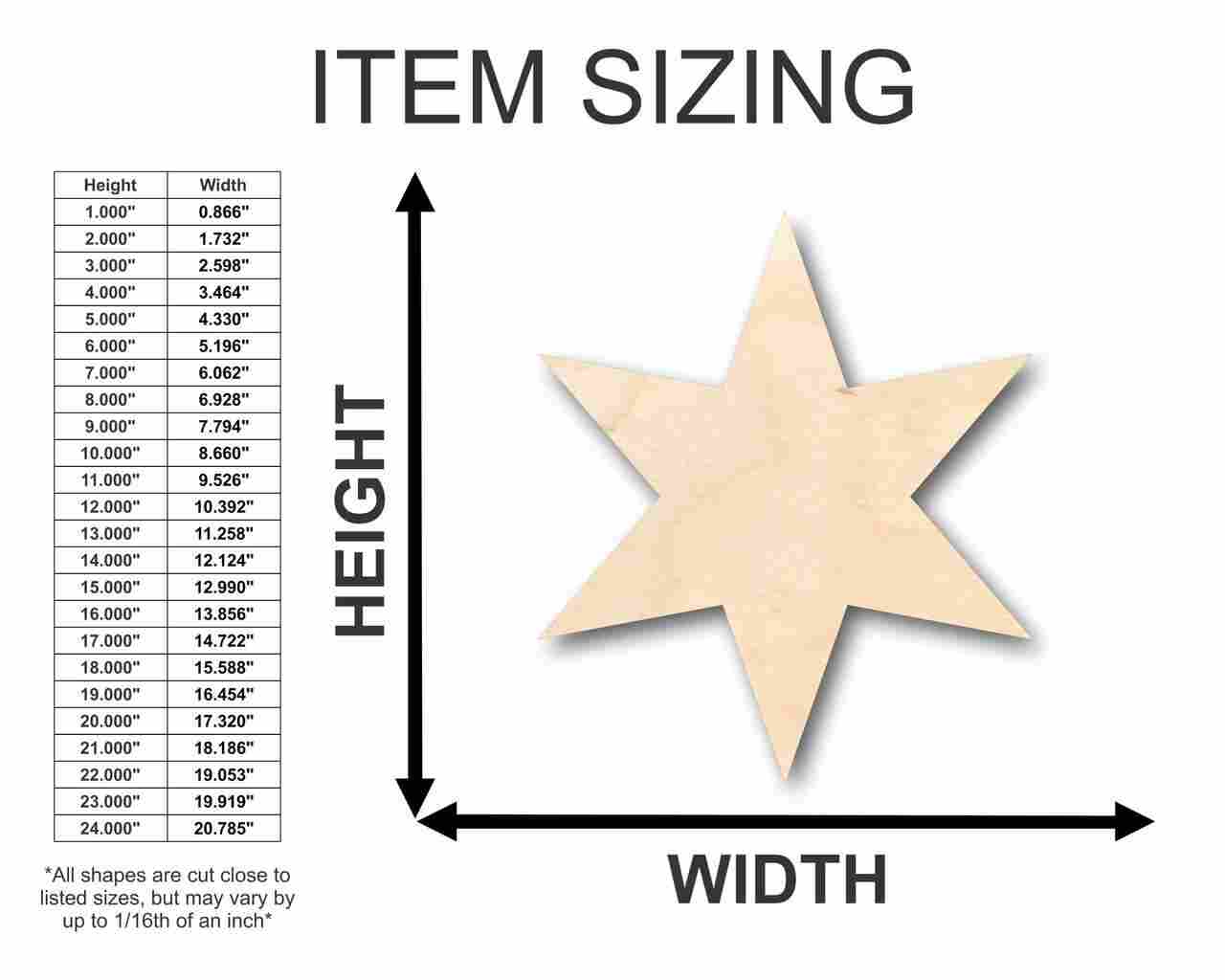Unfinished Wood Six Pointed Star Shape - Craft - up to 46" DIY - Image 2