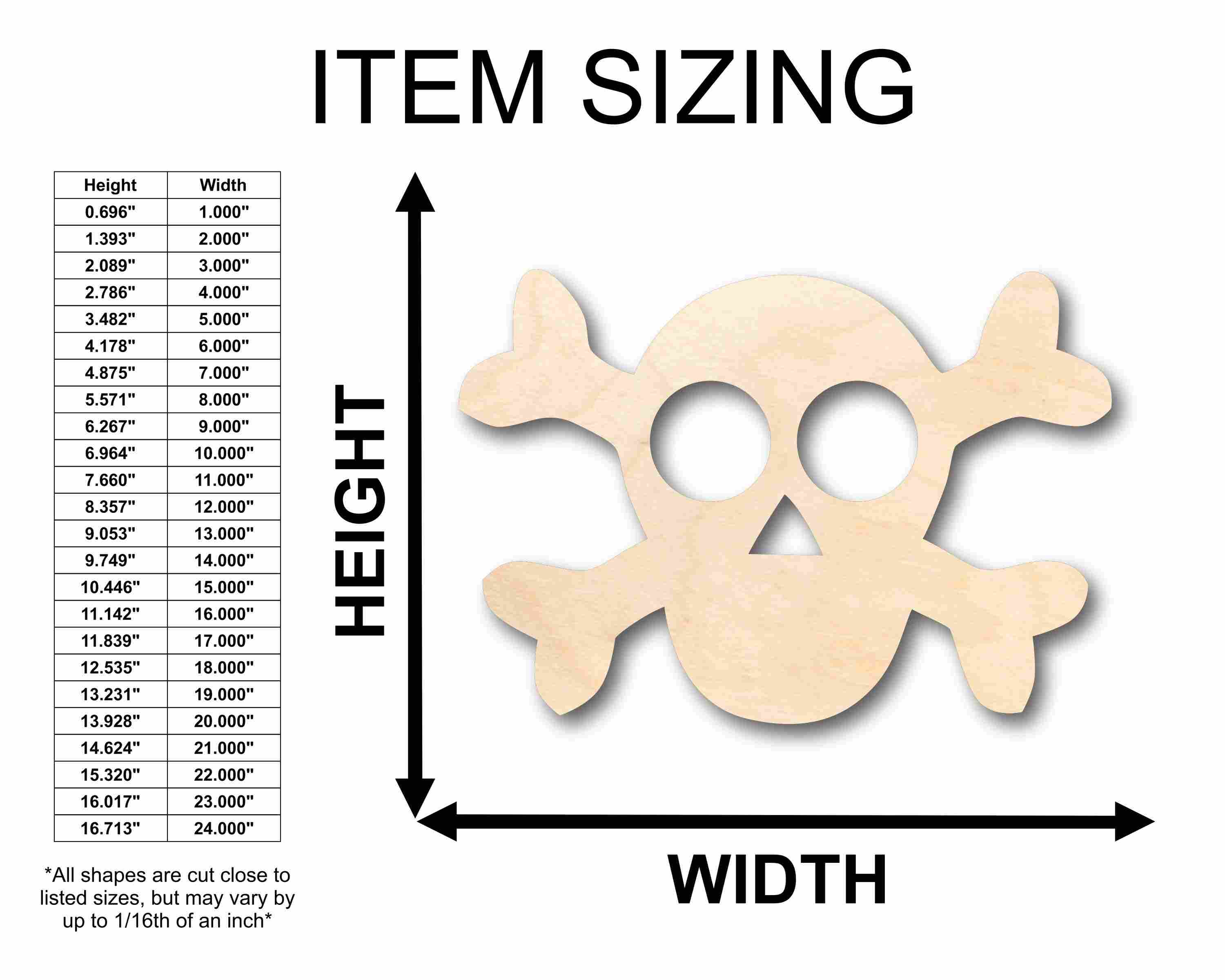 Unfinished Wood Skull Silhouette - Craft- up to 46" DIY - Image 2