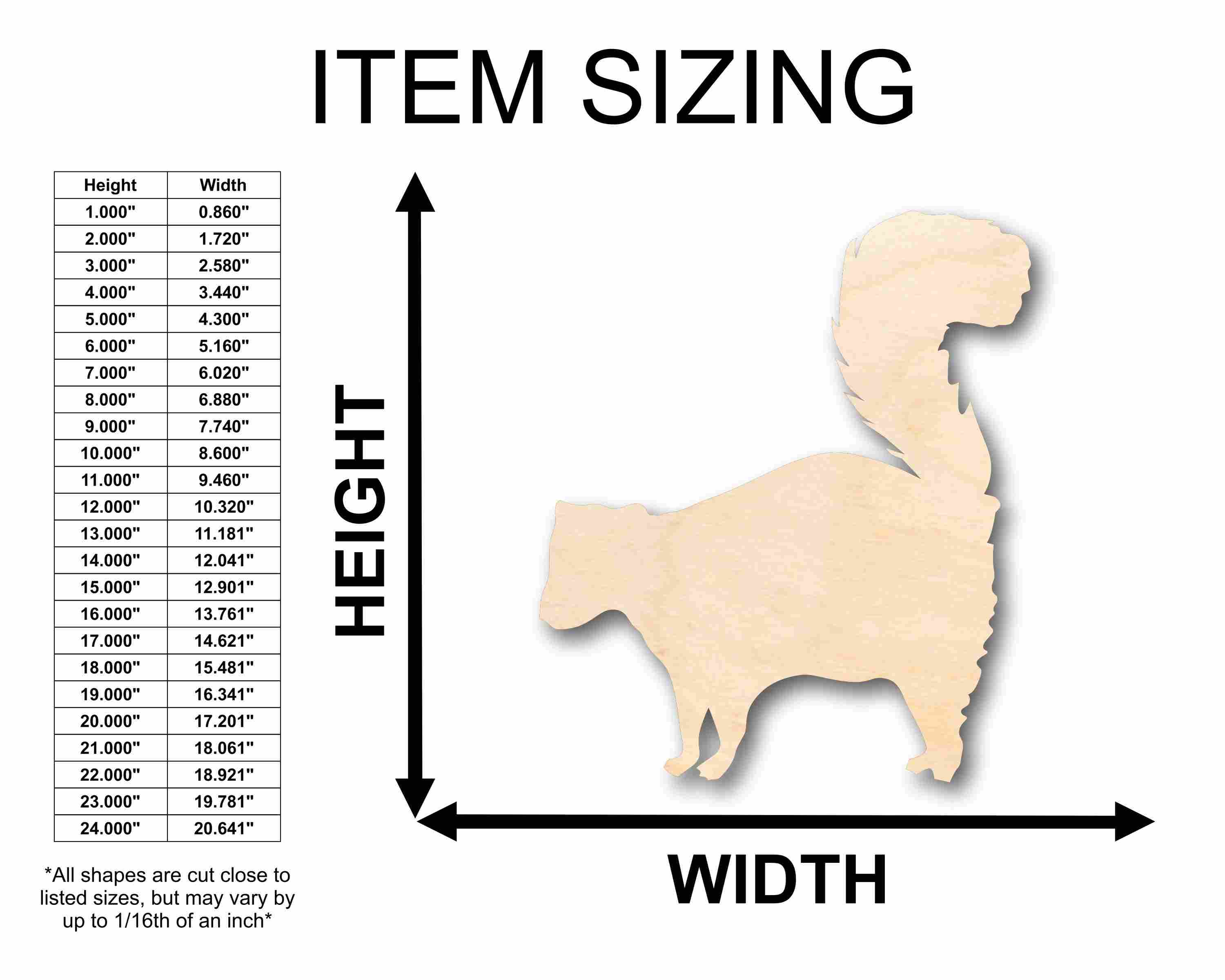 Unfinished Wood Skunk Silhouette - Craft- up to 46" DIY - Image 2