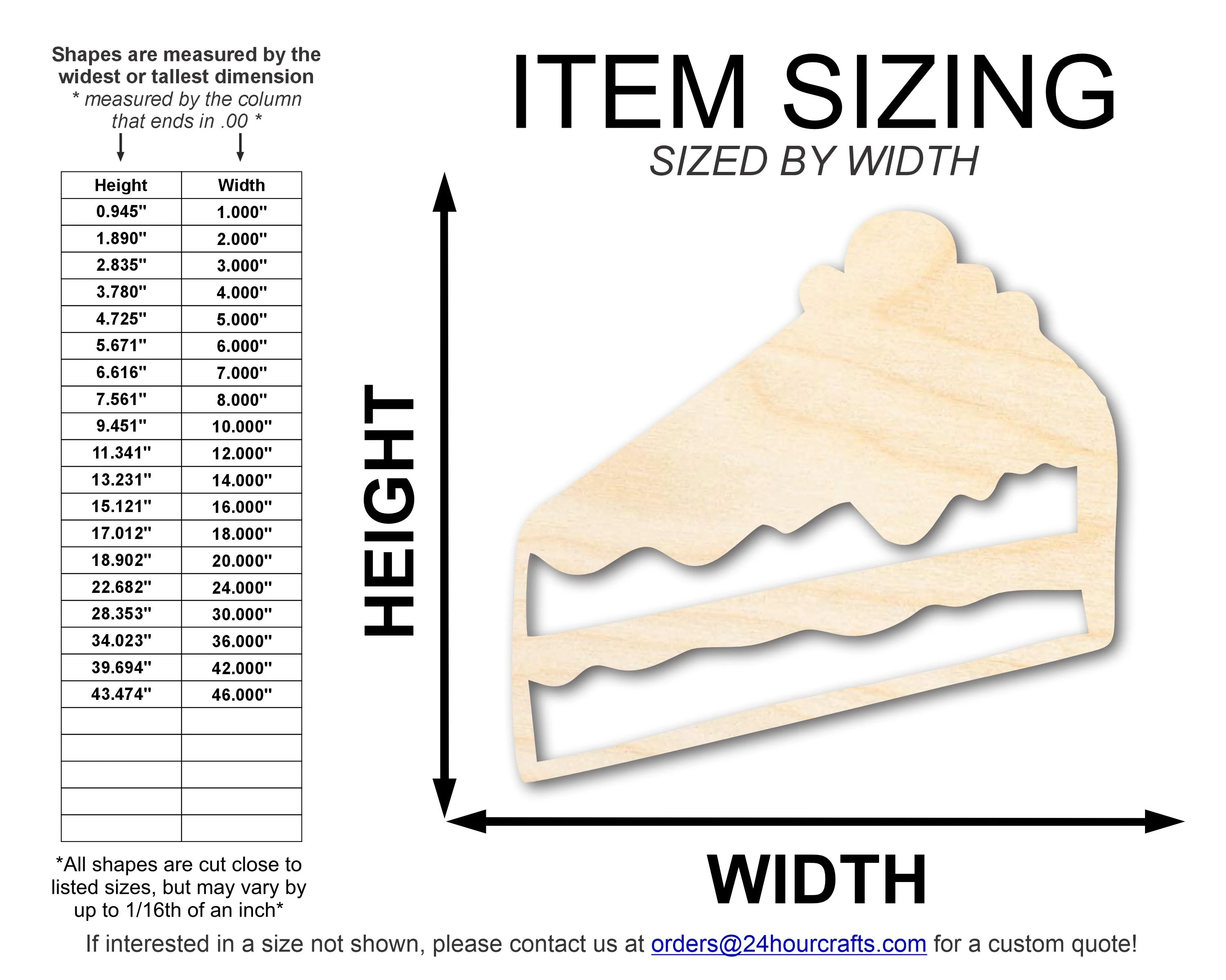 Unfinished Wood Slice of Cake Shape | DIY Craft Cutout | up to 46" DIY - Image 2