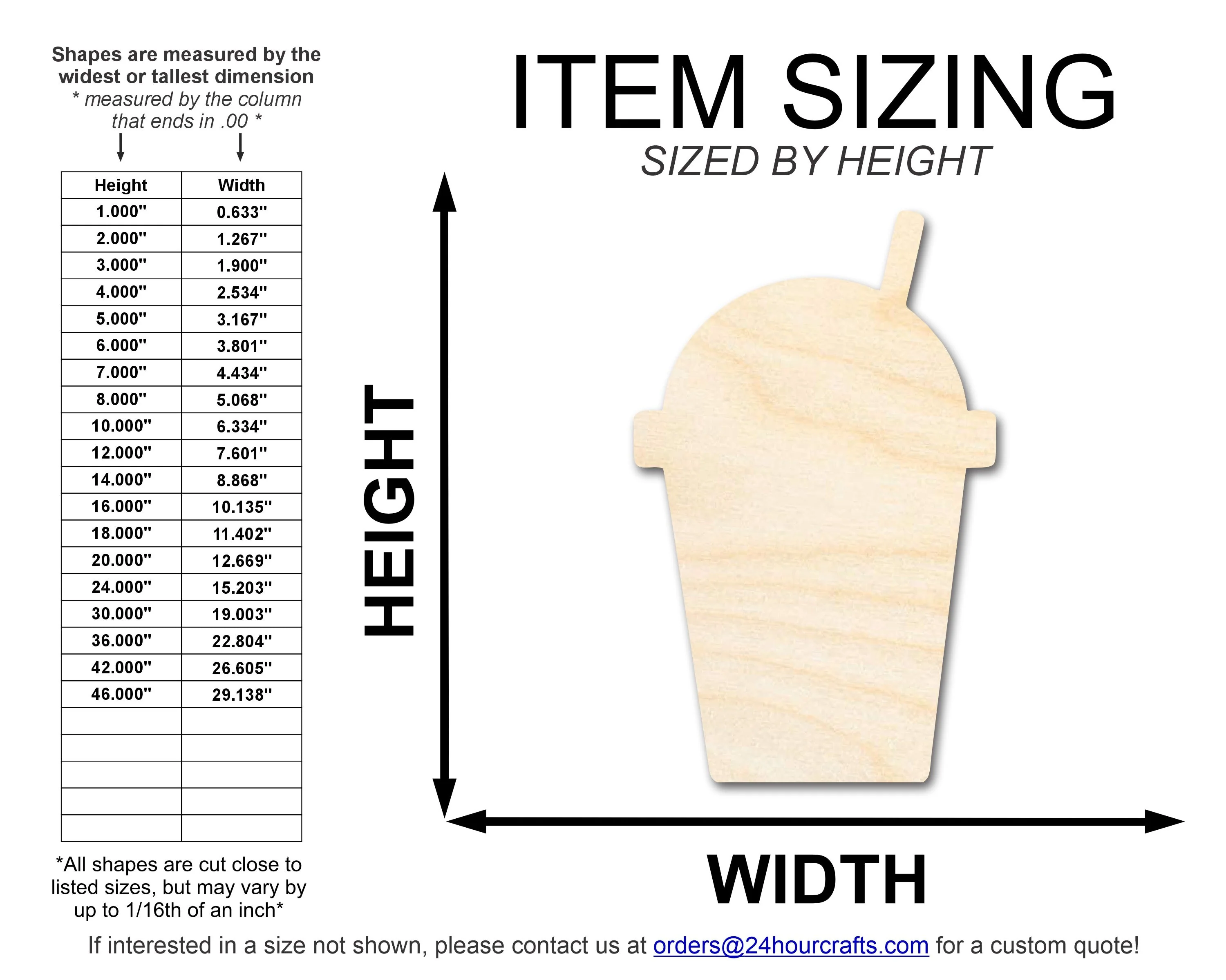 Unfinished Wood Slushie Drink Shape | DIY Craft Cutout | up to 46" DIY - Image 2