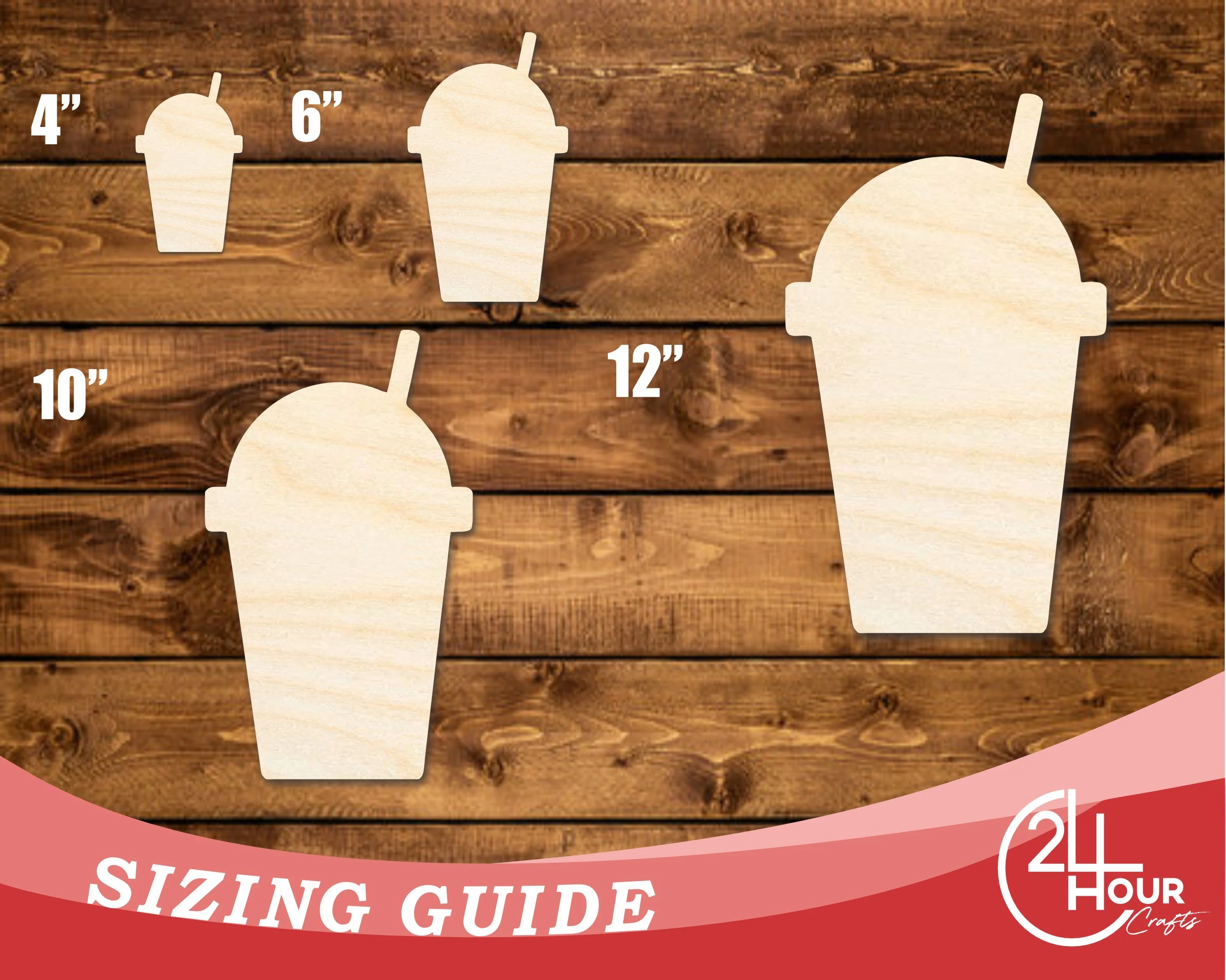 Unfinished Wood Slushie Drink Shape | DIY Craft Cutout | up to 46" DIY - Image 3