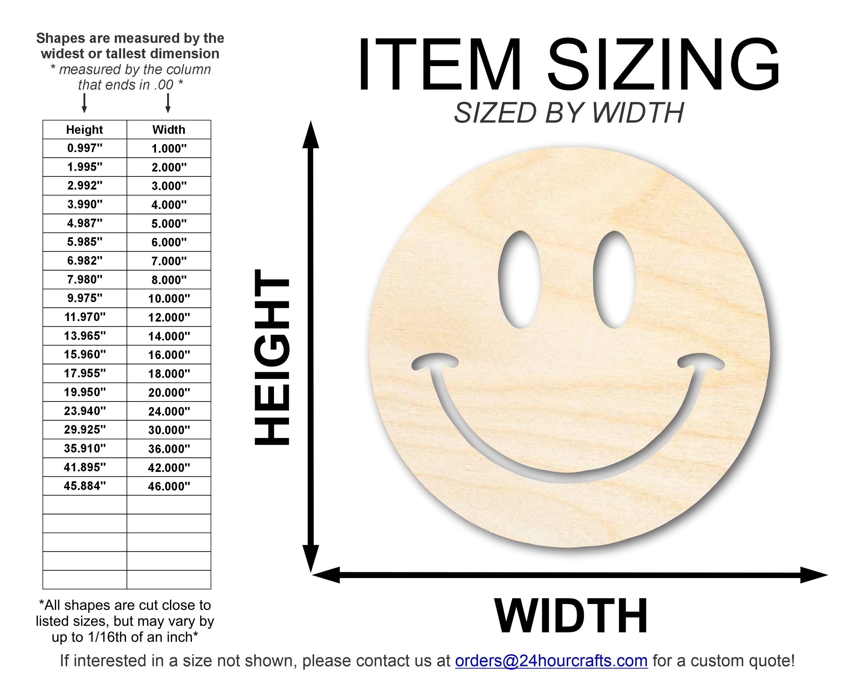 Unfinished Wood Smiley Face Shape | DIY Craft Cutout | up to 46" DIY - Image 2