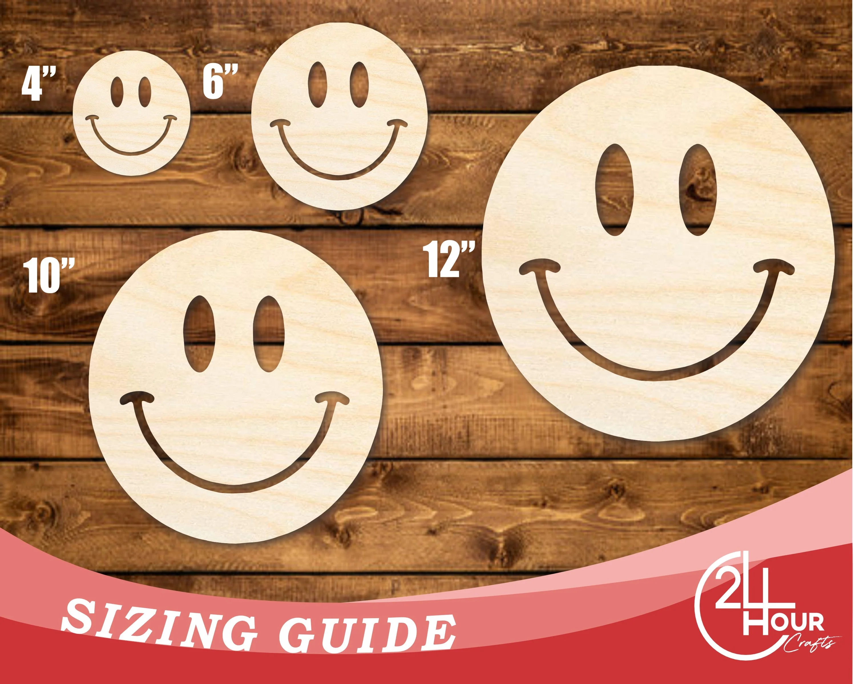 Unfinished Wood Smiley Face Shape | DIY Craft Cutout | up to 46" DIY - Image 3