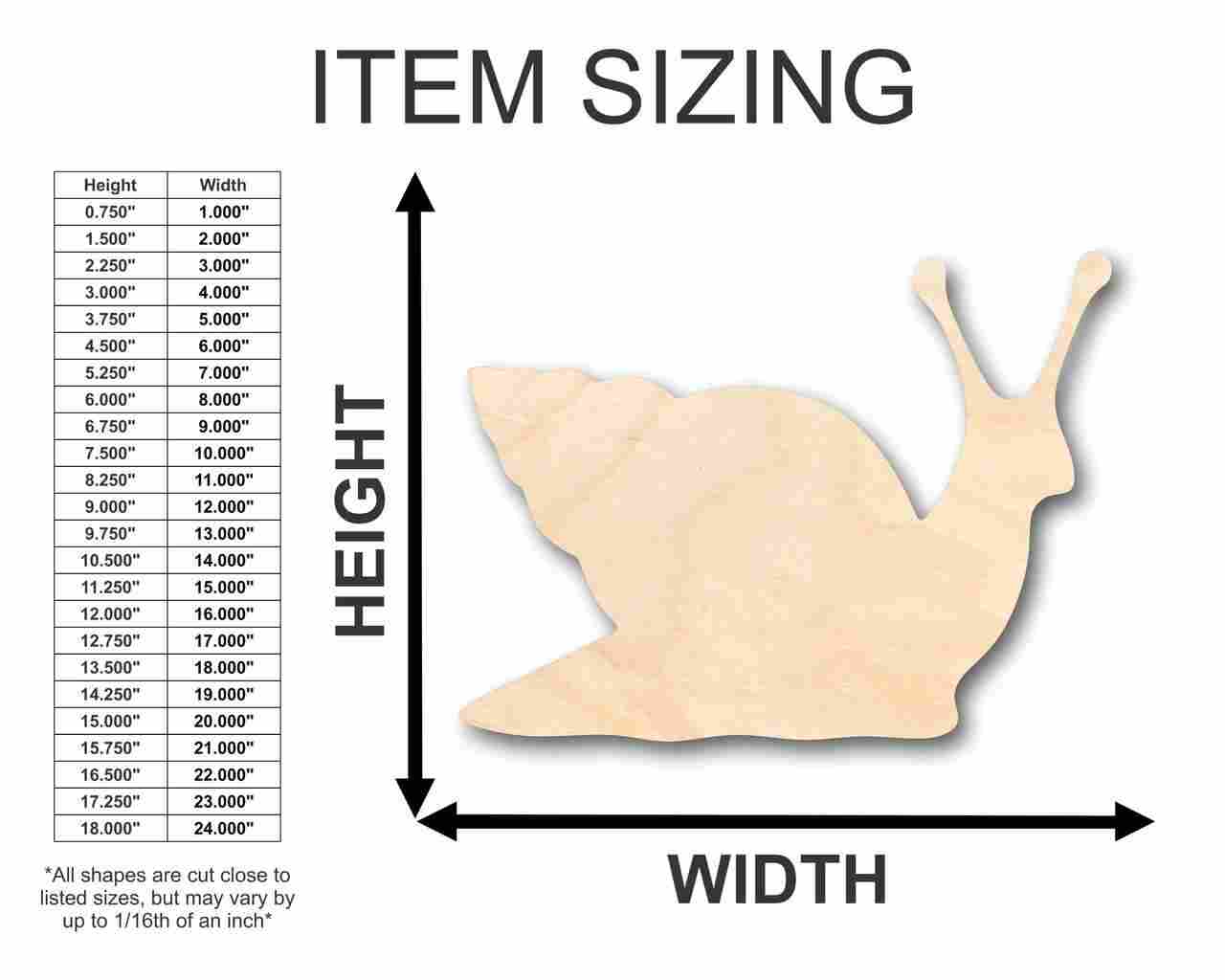 Unfinished Wood Snail Shape - Insect - Animal - Wildlife - Craft - up to 46" DIY - Image 2